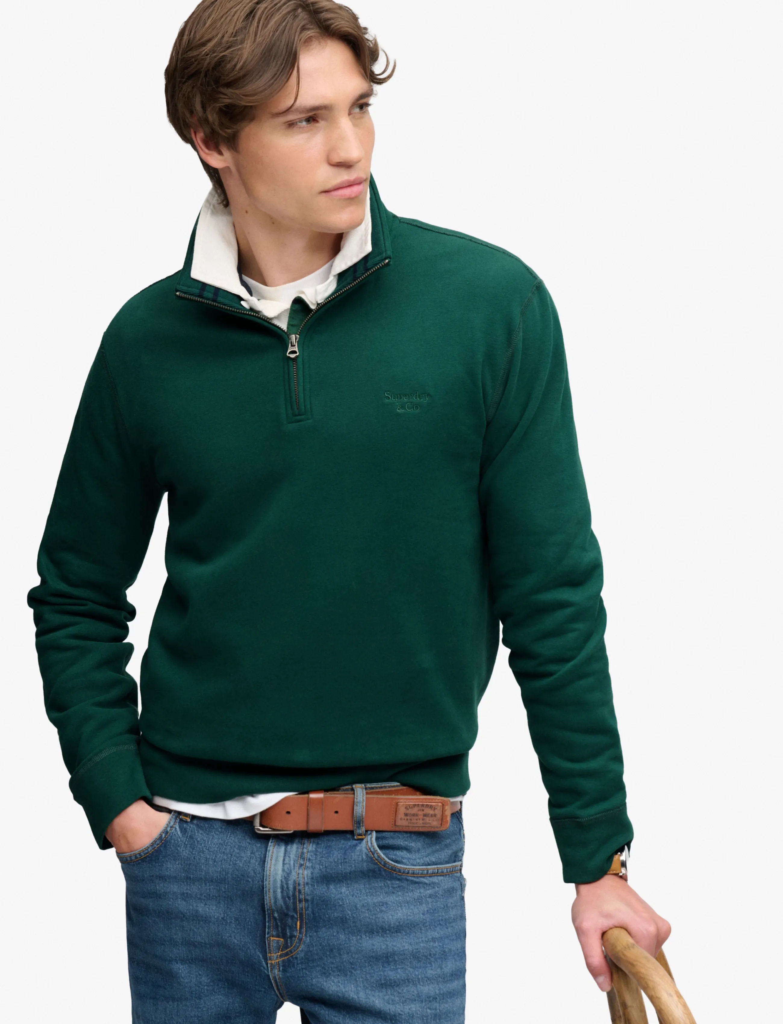 Superdry - ESSENTIAL SERIF LOGO HALF ZIP - halfzip strik - varsity green - 5