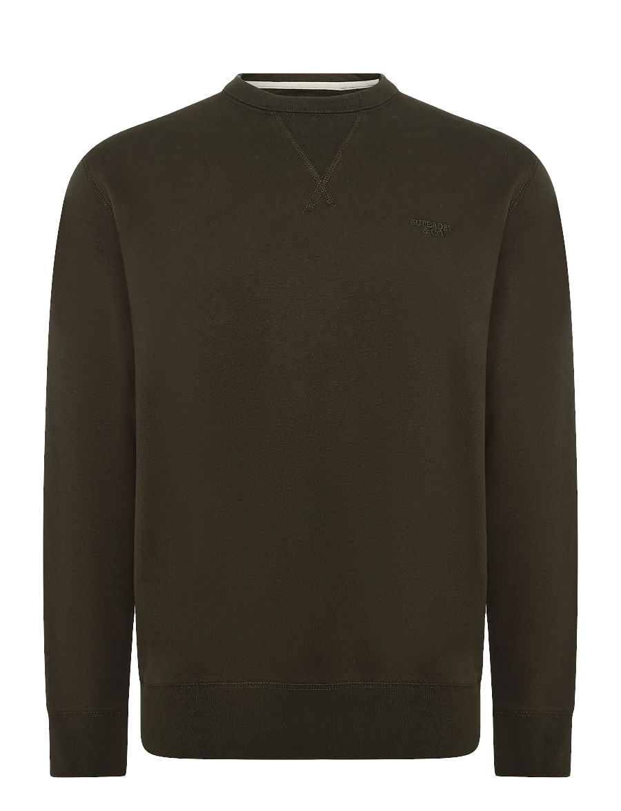 Superdry - ESSENTIAL STACKED LOGO CREW - sweatshirts - dark grey green - 1