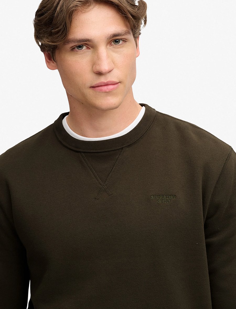 Superdry - ESSENTIAL STACKED LOGO CREW - sweatshirts - dark grey green - 2