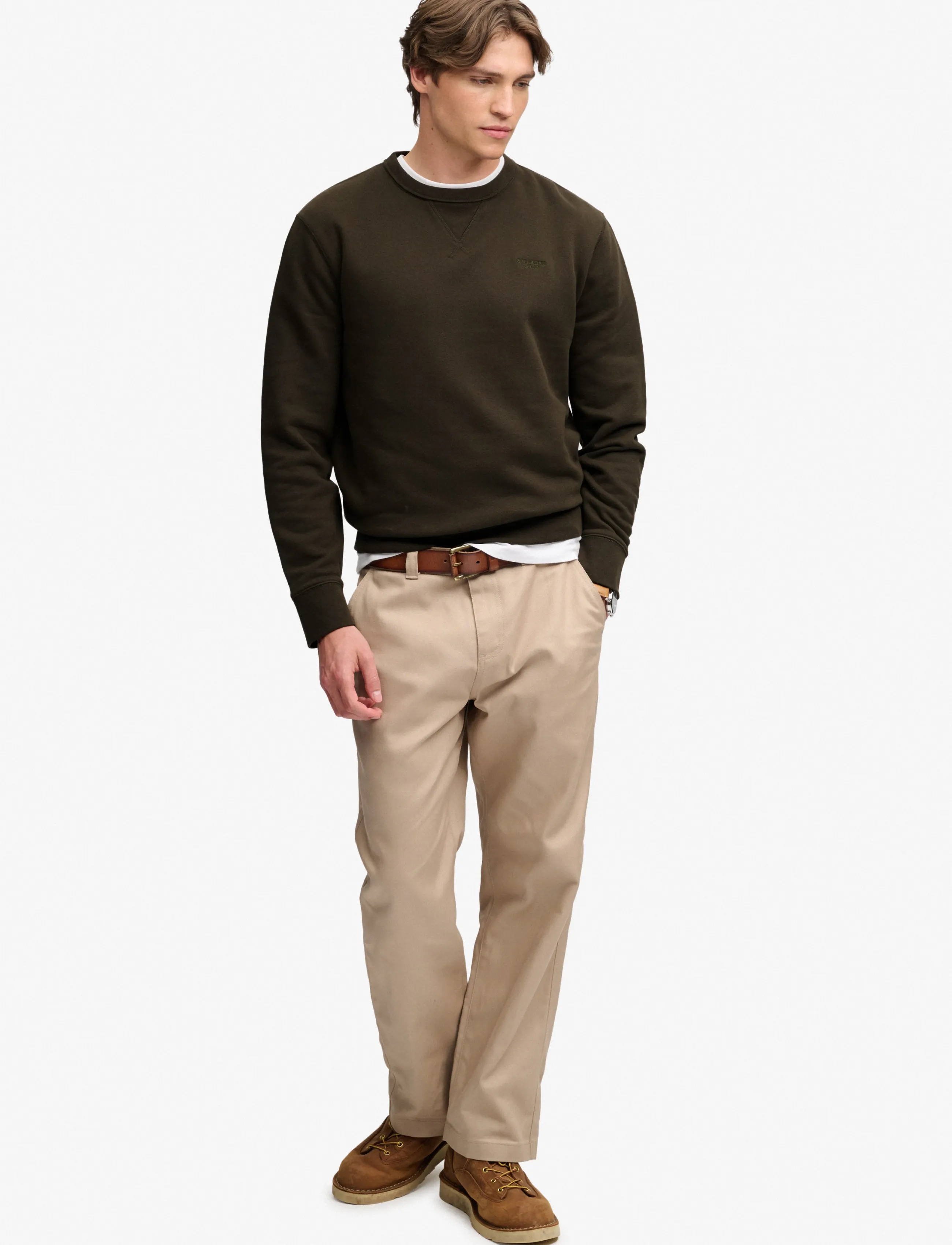 Superdry - ESSENTIAL STACKED LOGO CREW - sweatshirts - dark grey green - 4