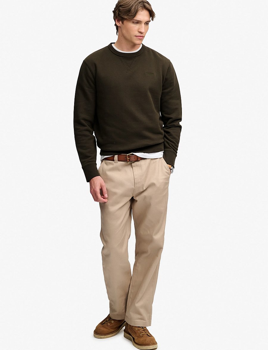 Superdry - ESSENTIAL STACKED LOGO CREW - sweatshirts - dark grey green - 4