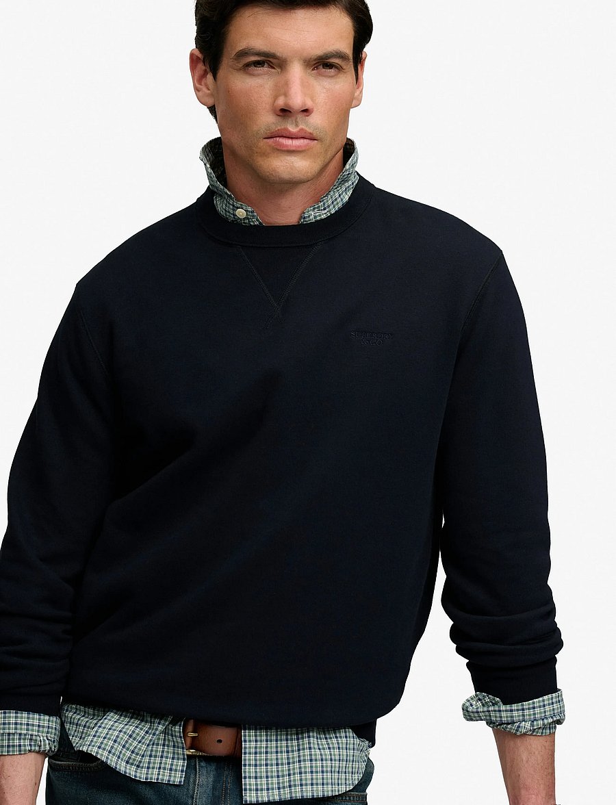 Superdry - ESSENTIAL STACKED LOGO CREW - kollektioner - dark navy - 4