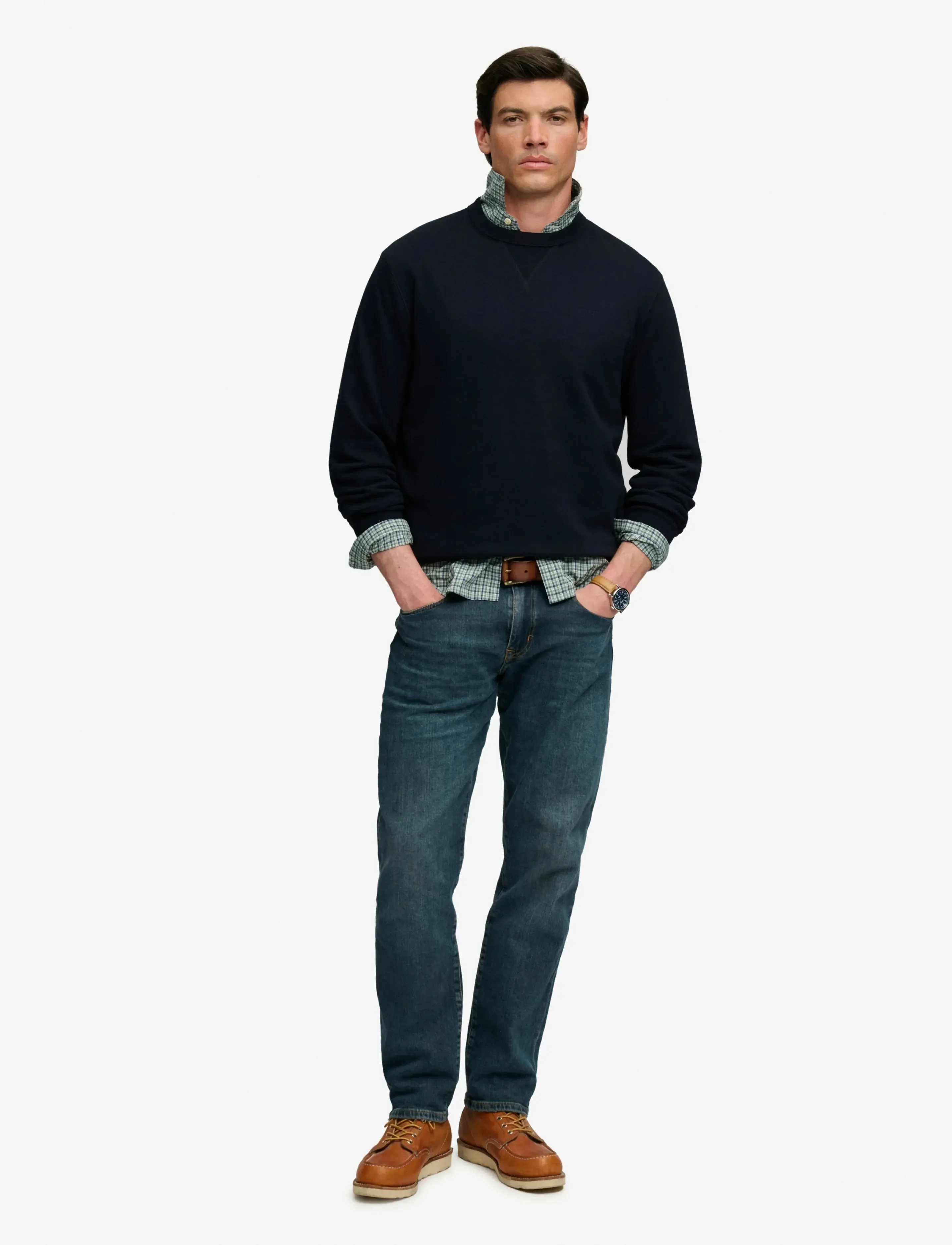 Superdry - ESSENTIAL STACKED LOGO CREW - kollektioner - dark navy - 5