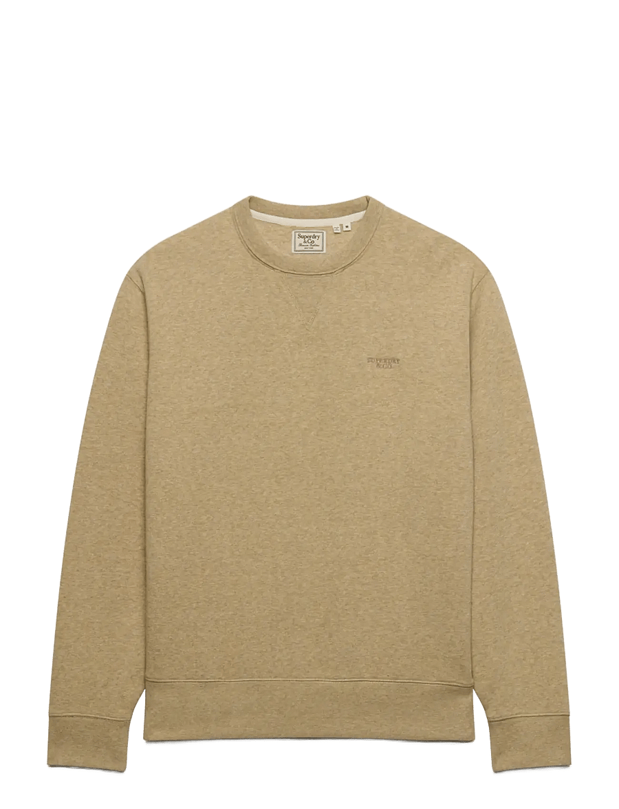 Superdry - ESSENTIAL STACKED LOGO CREW - kollektioner - pumice stone beige marl - 1