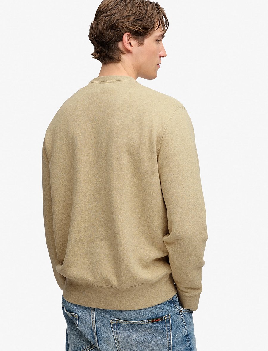 Superdry - ESSENTIAL STACKED LOGO CREW - kollektioner - pumice stone beige marl - 3