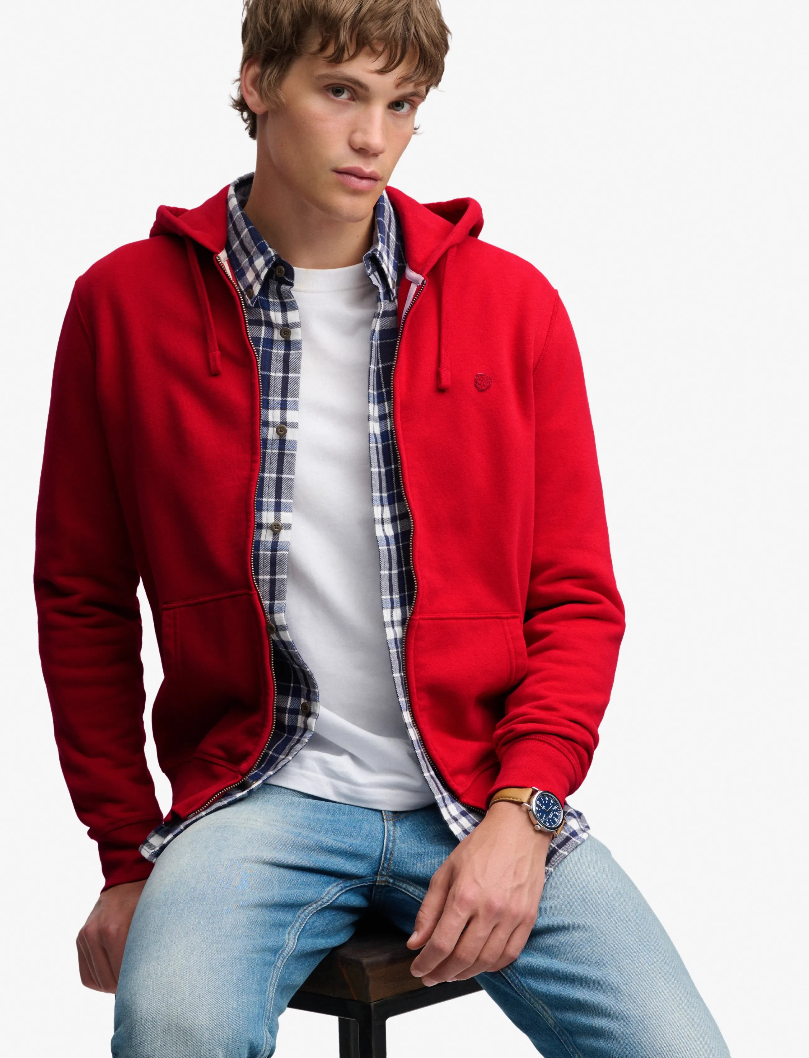 Superdry - ESSENTIAL SDCO LOGO ZIPHOOD - hoodies - base red - 4