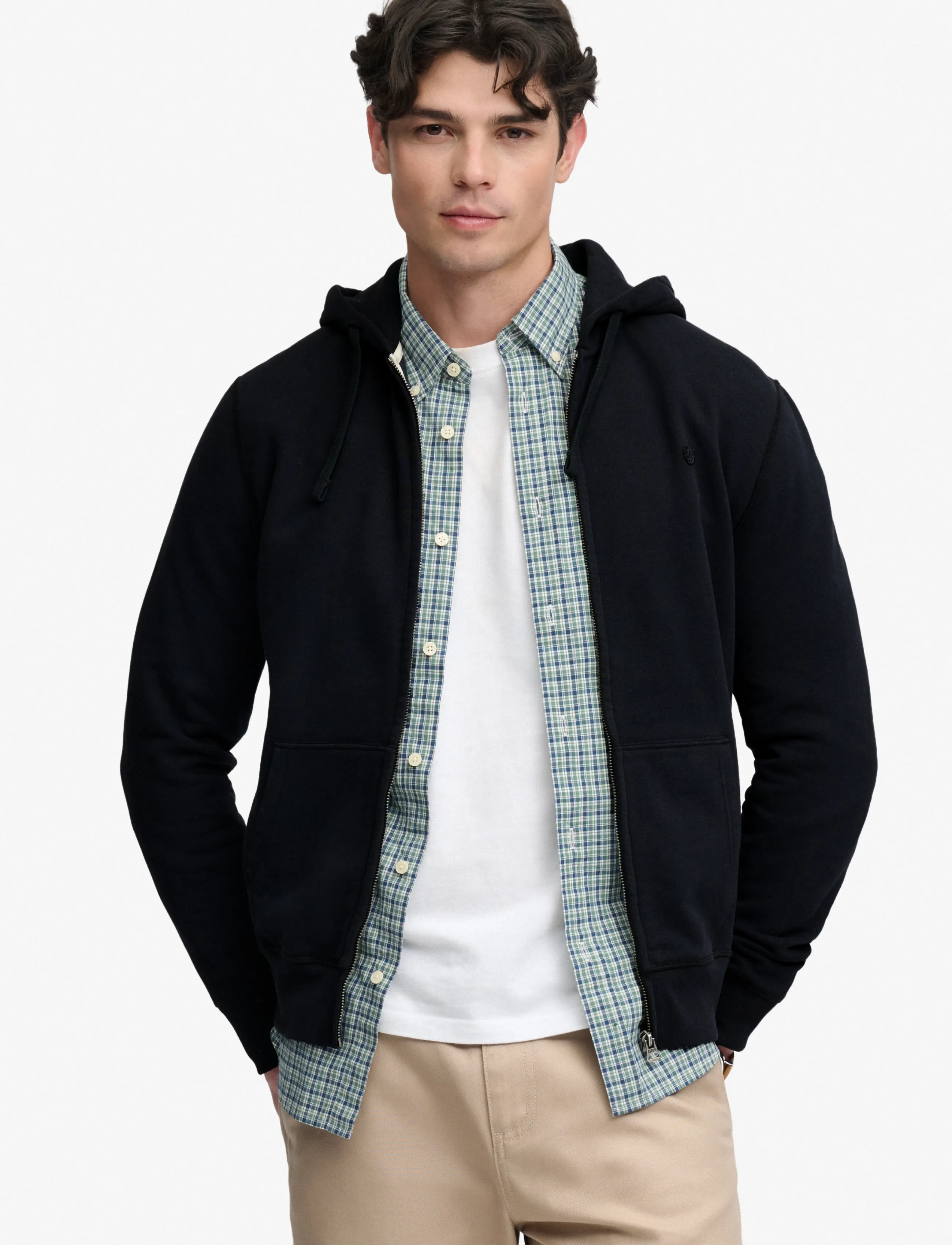 Superdry ESSENTIAL SDCO LOGO ZIPHOOD - Kapuutsiga pusad - DARK NAVY / navy