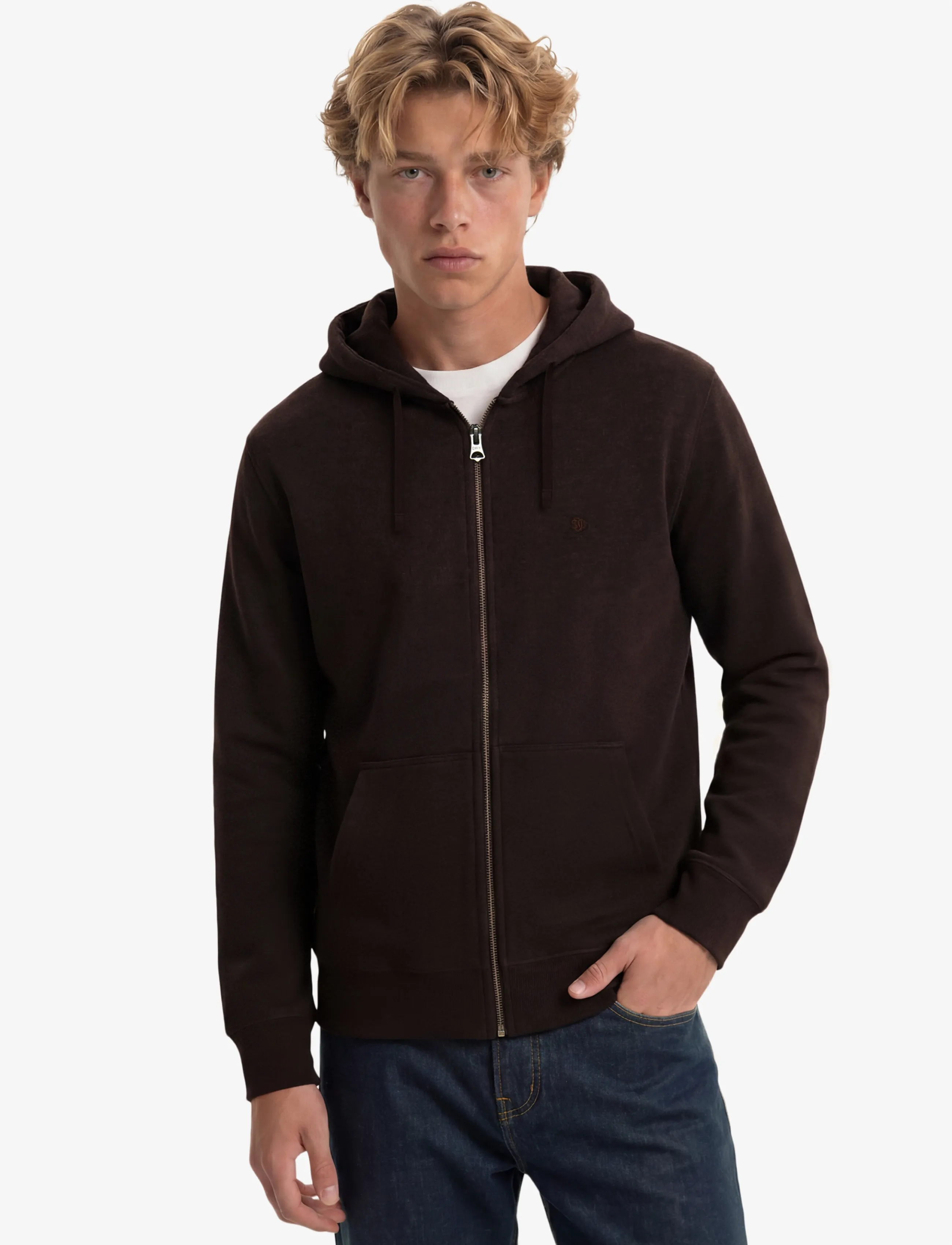 Superdry ESSENTIAL SDCO LOGO ZIPHOOD - Hoodies - HERITAGE PORT MARL / beige
