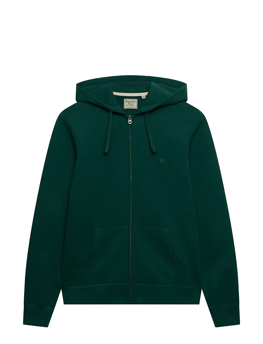 Superdry - ESSENTIAL SDCO LOGO ZIPHOOD - hættetrøjer - varsity green - 1