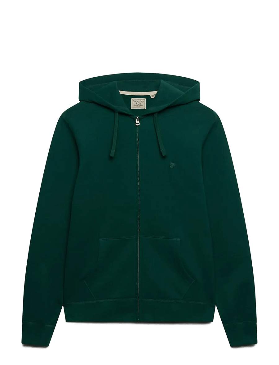 Superdry - ESSENTIAL SDCO LOGO ZIPHOOD - hættetrøjer - varsity green - 2