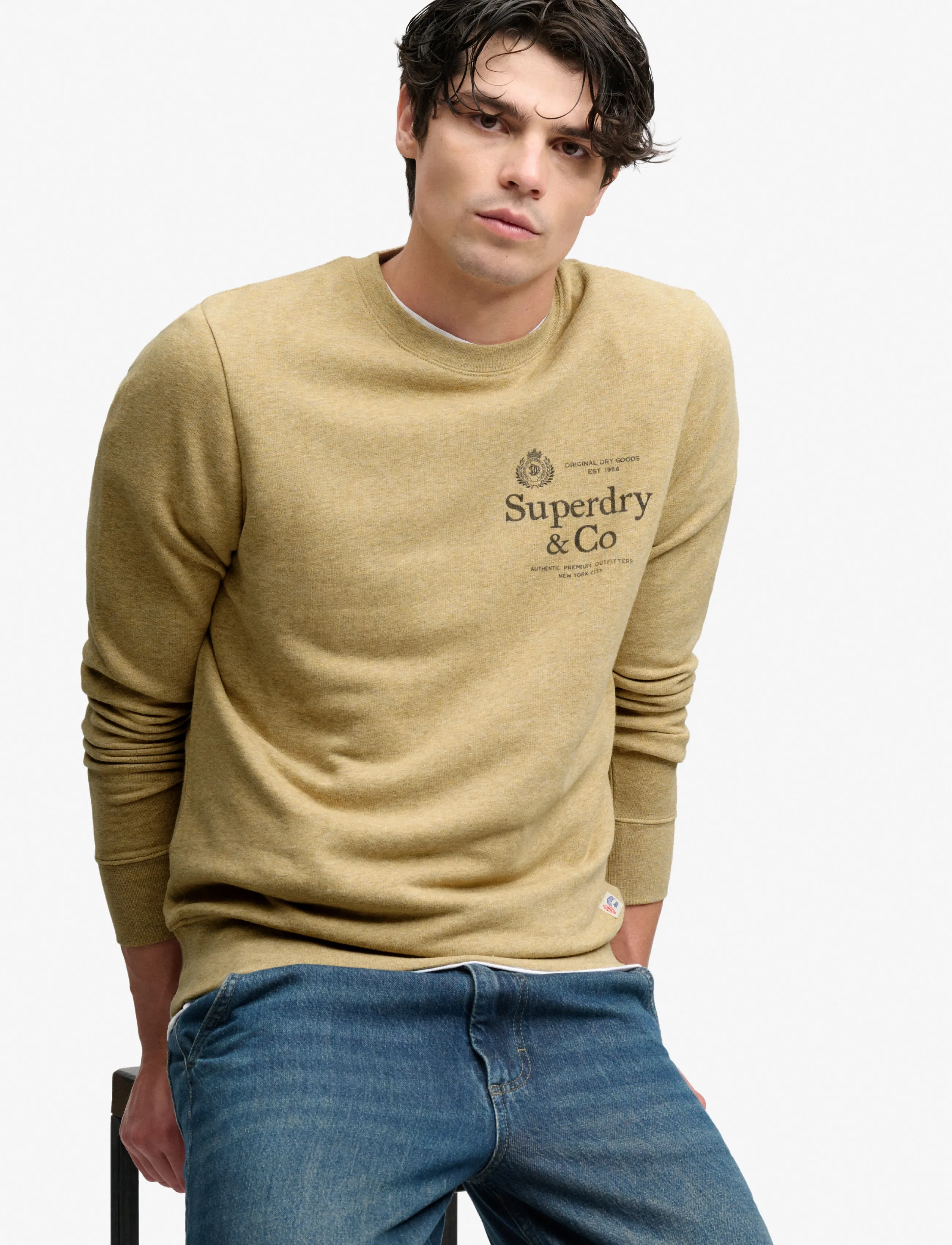 Superdry - 1954 COMPANY RELAXED SWEAT - kollektioner - pumice stone beige marl - 4