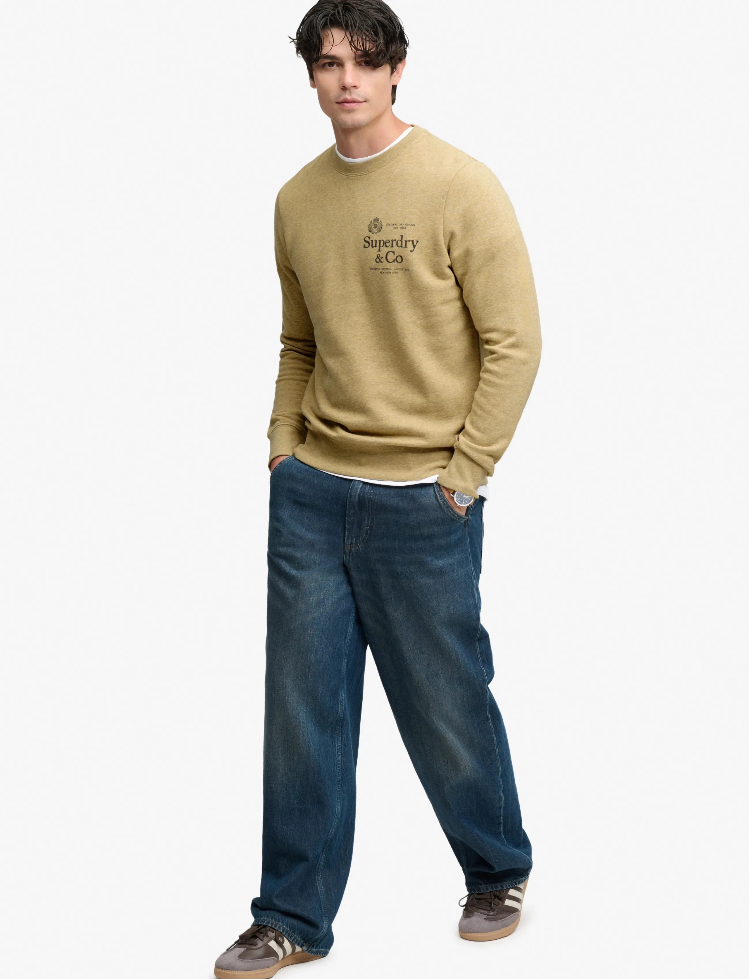 Superdry - 1954 COMPANY RELAXED SWEAT - kollektioner - pumice stone beige marl - 5