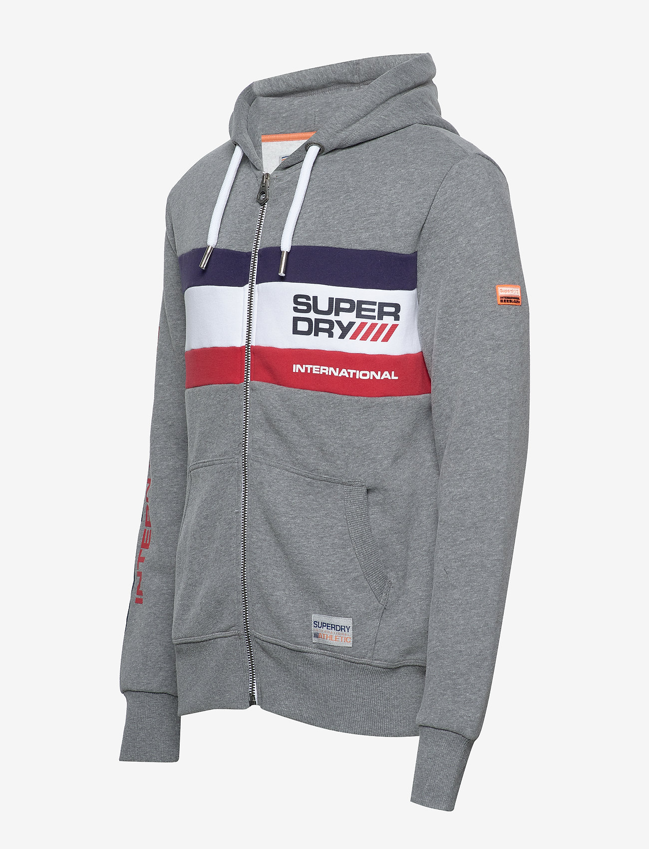 Superdry - TROPHY TRI COLOUR ZIPHOOD - dark trophy grey marl - 2