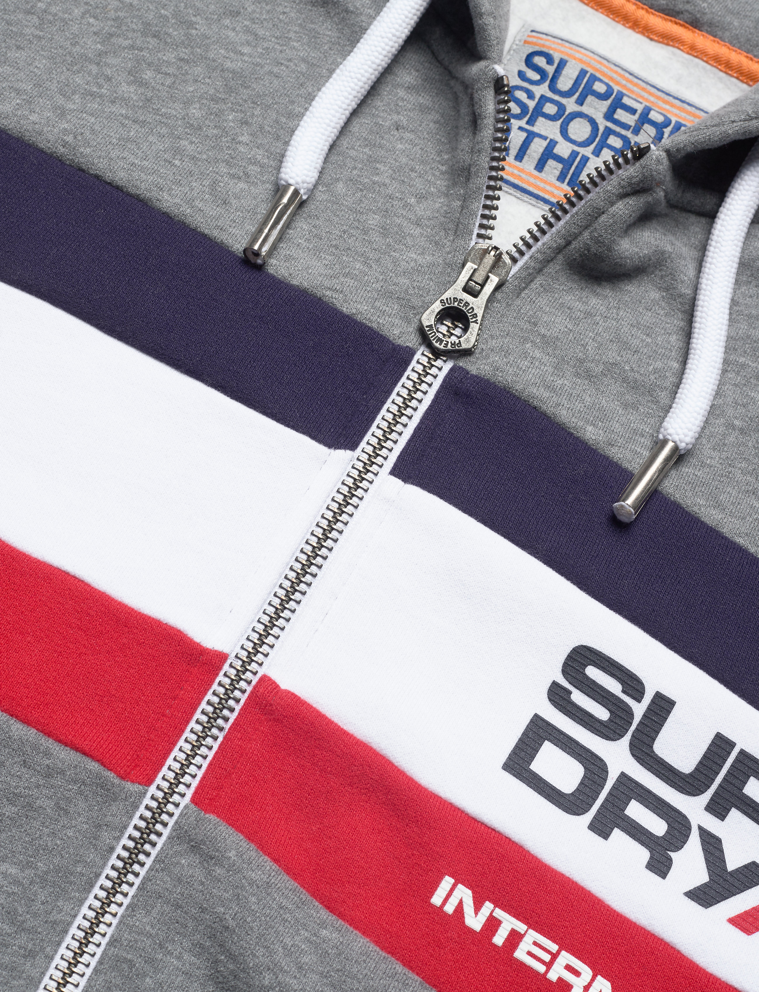Superdry - TROPHY TRI COLOUR ZIPHOOD - dark trophy grey marl - 4