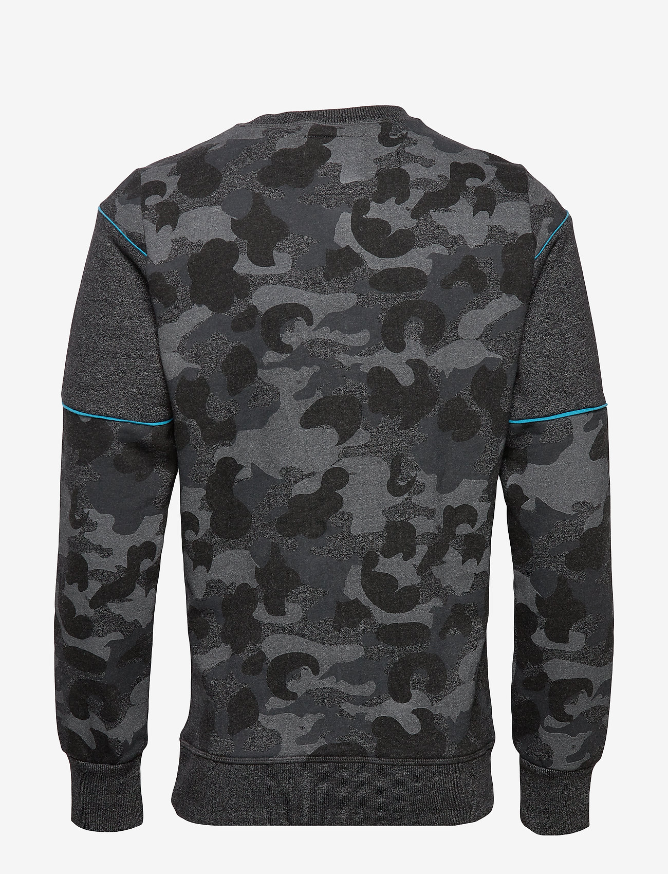 Superdry - VINTAGE LOGO CAMO PANEL CREW - black grit - 1