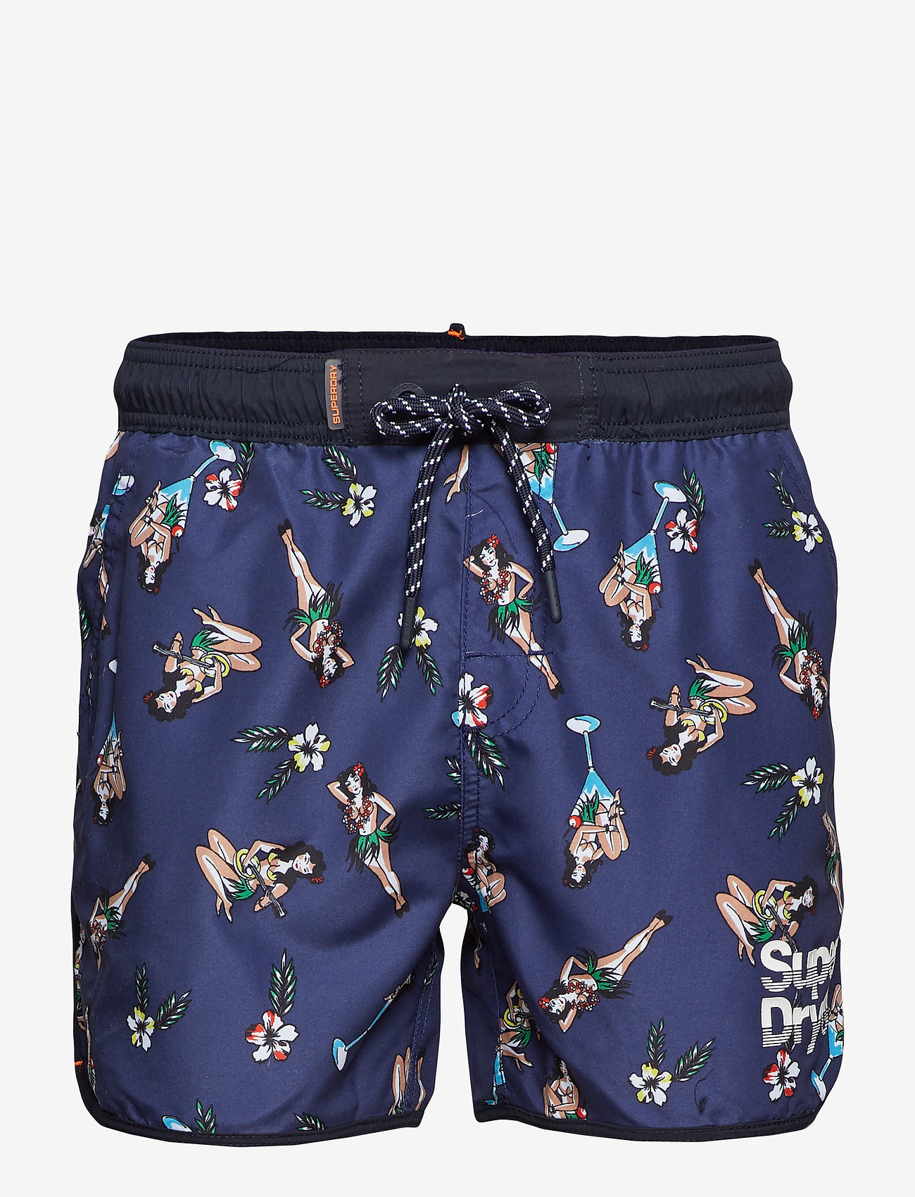 ECHO RACER SWIM SHORT - NAVY HULA GIRLS AOP