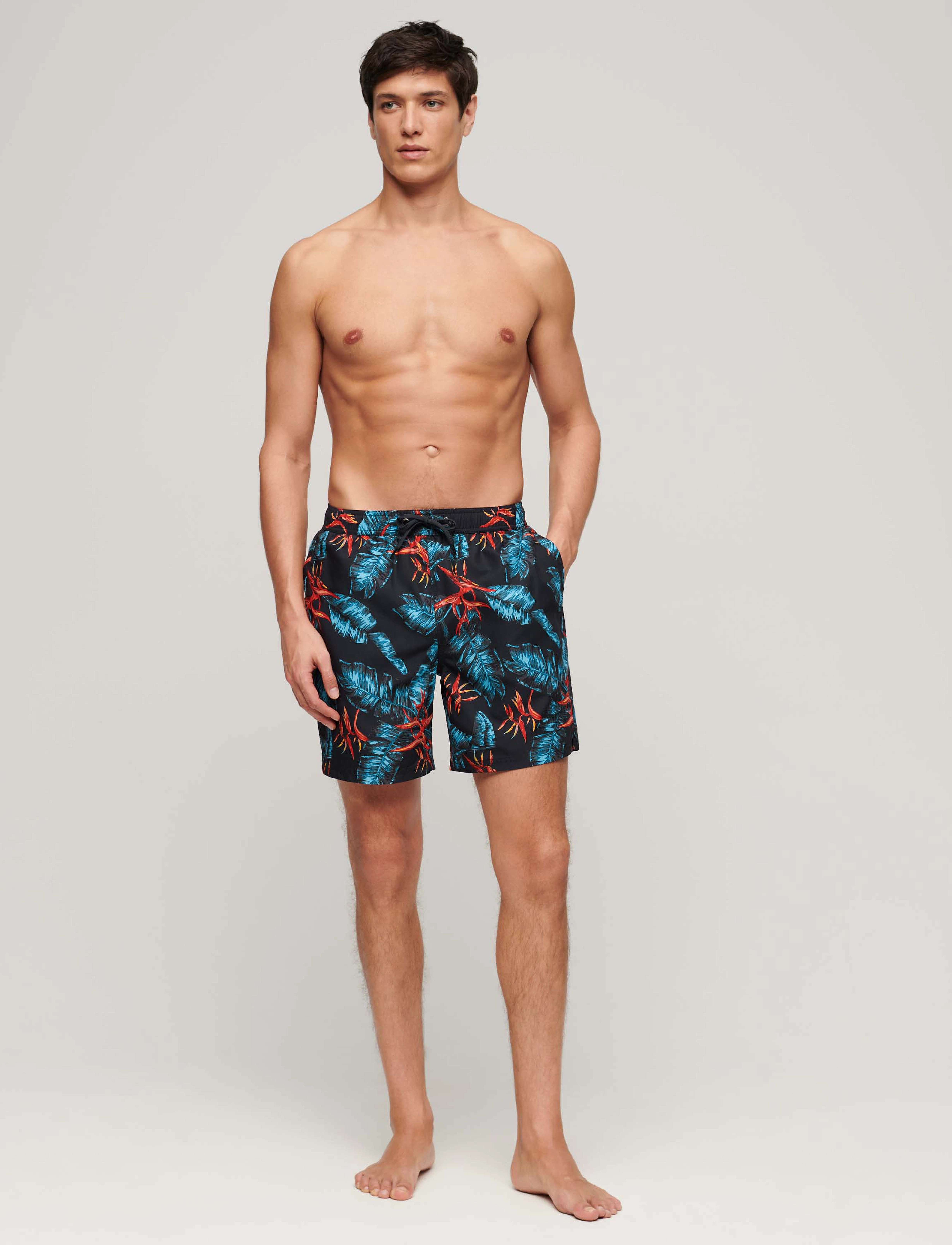Superdry - HAWAIIAN PRINT 17 SWIM SHORT - badebukser - dark navy fire - 4