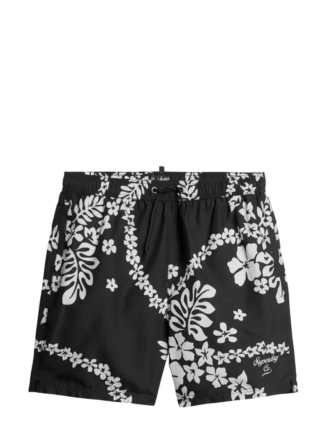 Superdry HAWAIIAN PRINT 17 SWIM SHORT - Bademode - SURF SCHOOL BLACK / black