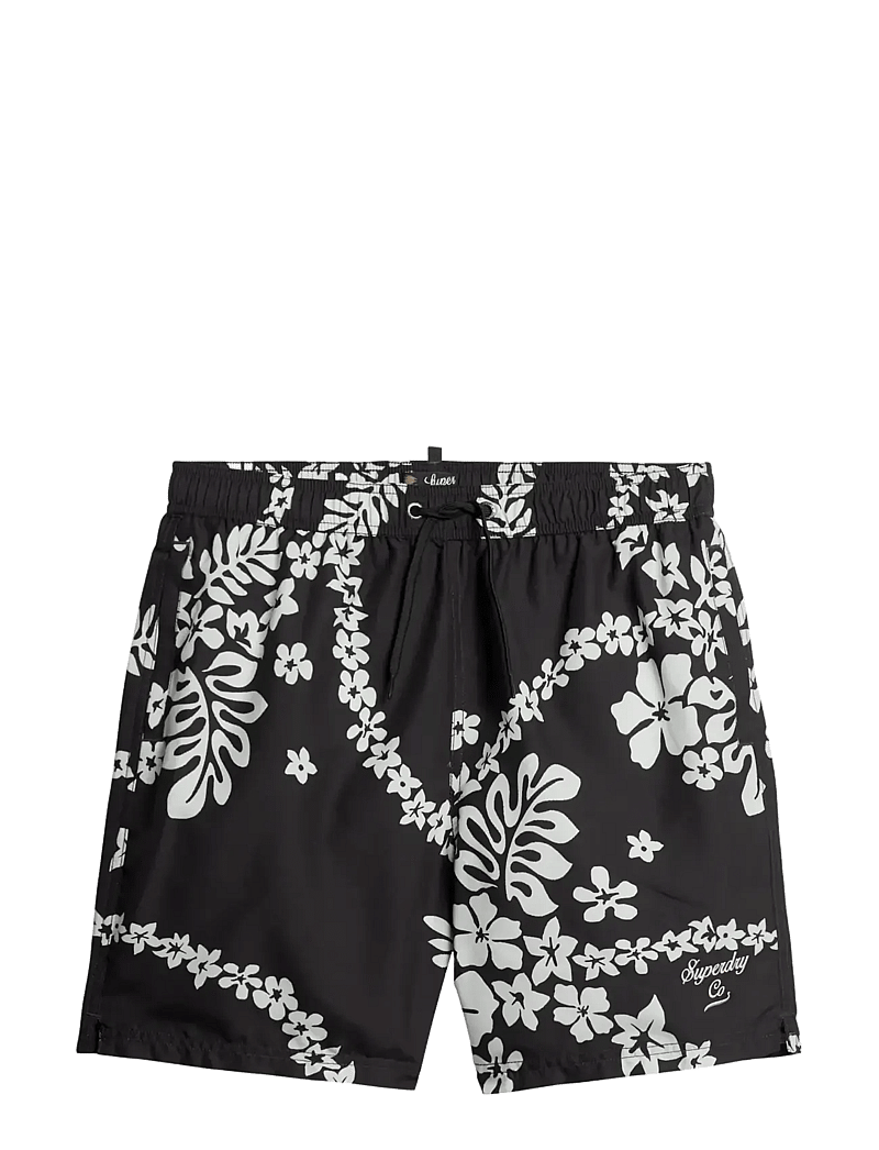 Superdry - HAWAIIAN PRINT 17 SWIM SHORT - swim shorts - surf school black - 1