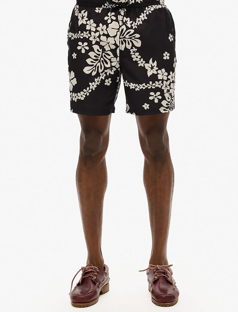 Superdry - HAWAIIAN PRINT 17 SWIM SHORT - swim shorts - surf school black - 0