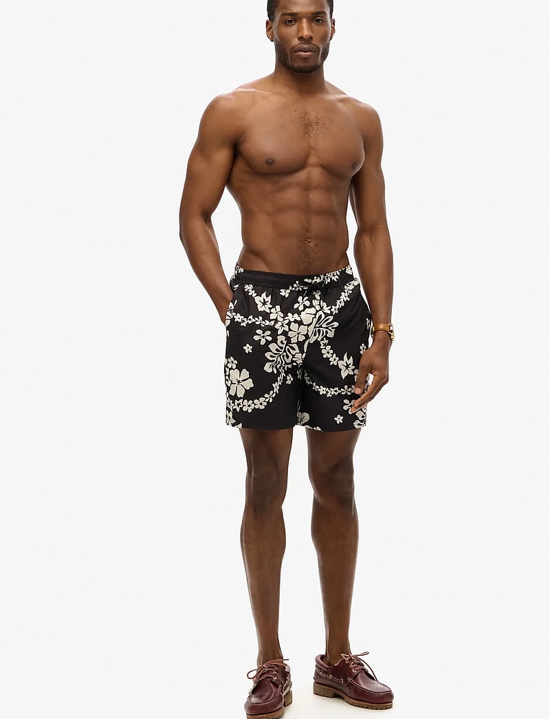 Superdry - HAWAIIAN PRINT 17 SWIM SHORT - swim shorts - surf school black - 3
