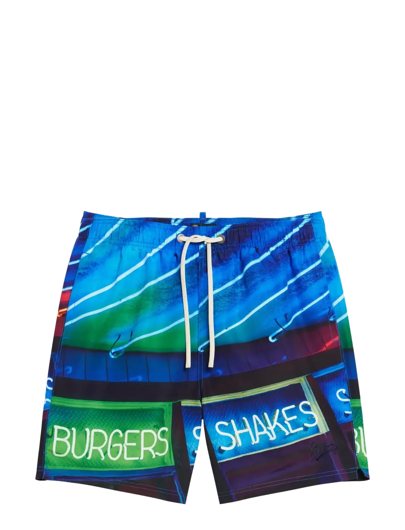 Superdry PHOTOGRAPHIC 17 SWIM SHORT - Badetøy - NEON NAVY / multi