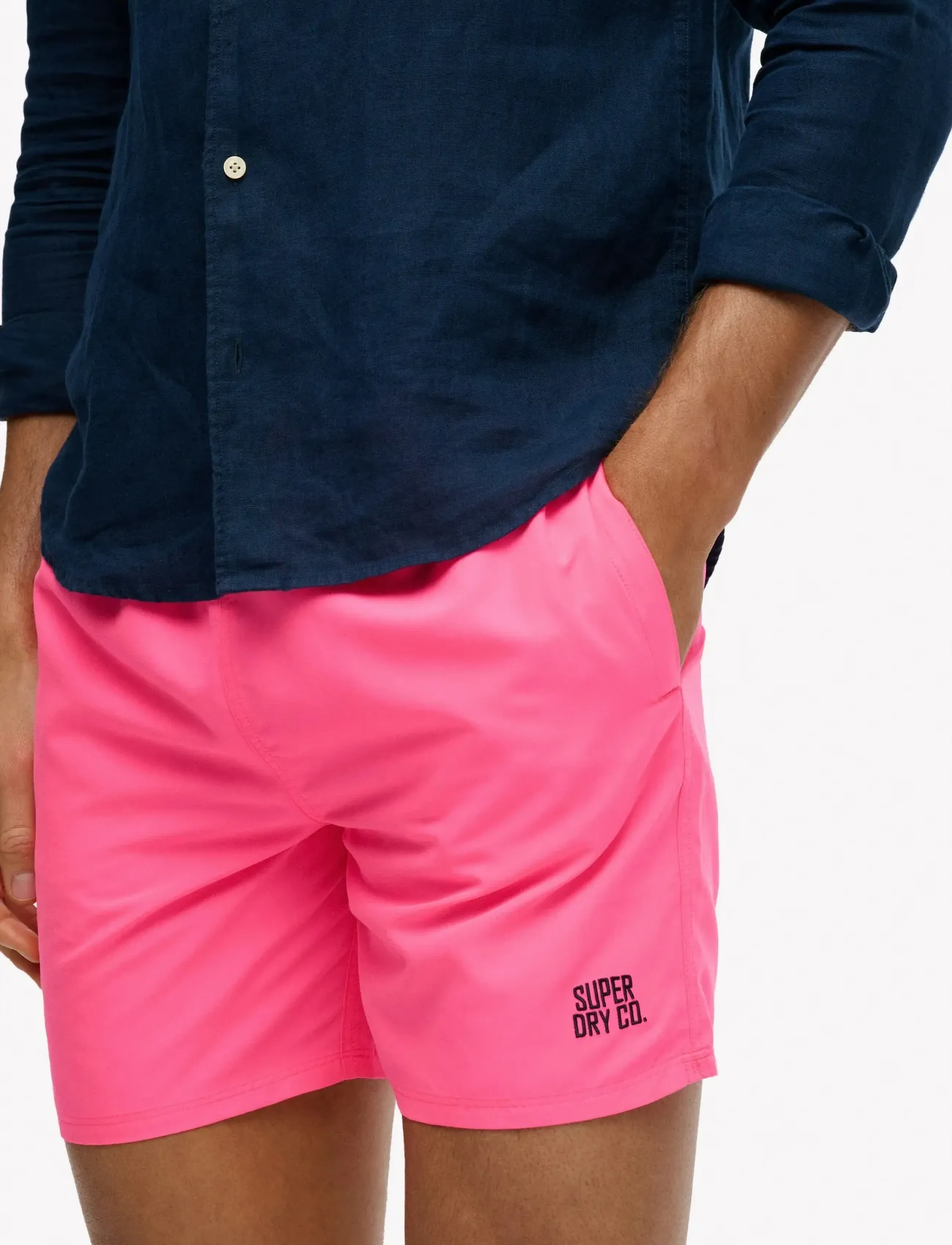 Superdry ESSENTIAL 16 SWIM SHORT - Riided - FLURO PINK / pink/rose
