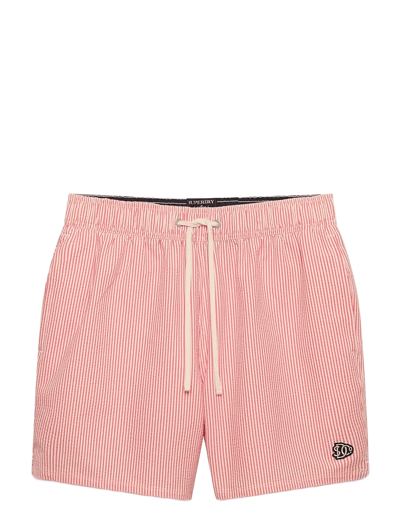 Superdry - SEER SUCKER 15 SWIM SHORT - badehose - sugar coral/white thin stripe - 1