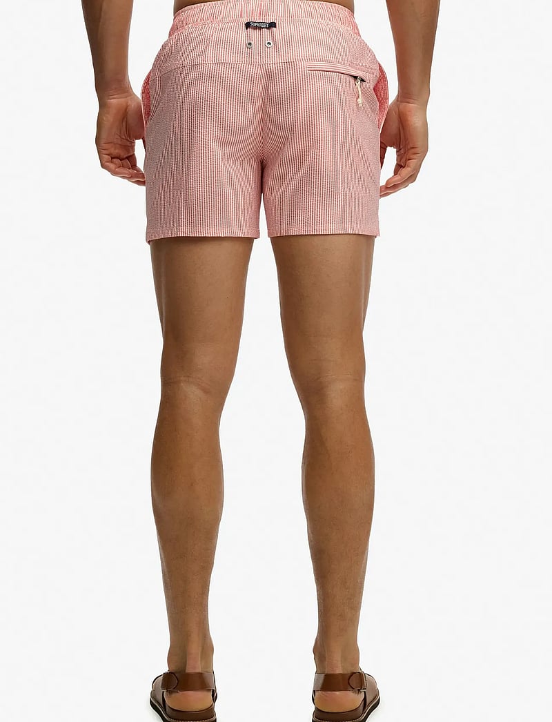 Superdry - SEER SUCKER 15 SWIM SHORT - badehose - sugar coral/white thin stripe - 4