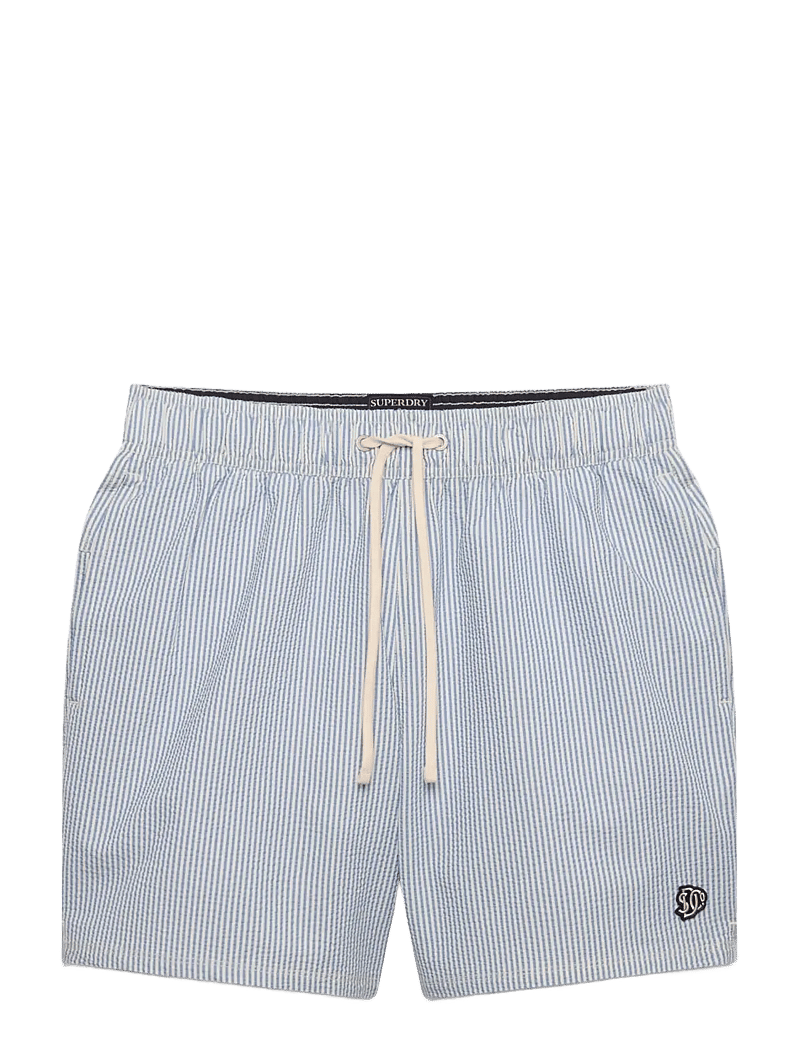 Superdry - SEER SUCKER 15 SWIM SHORT - badehose - rice white/endless sky stripe - 1