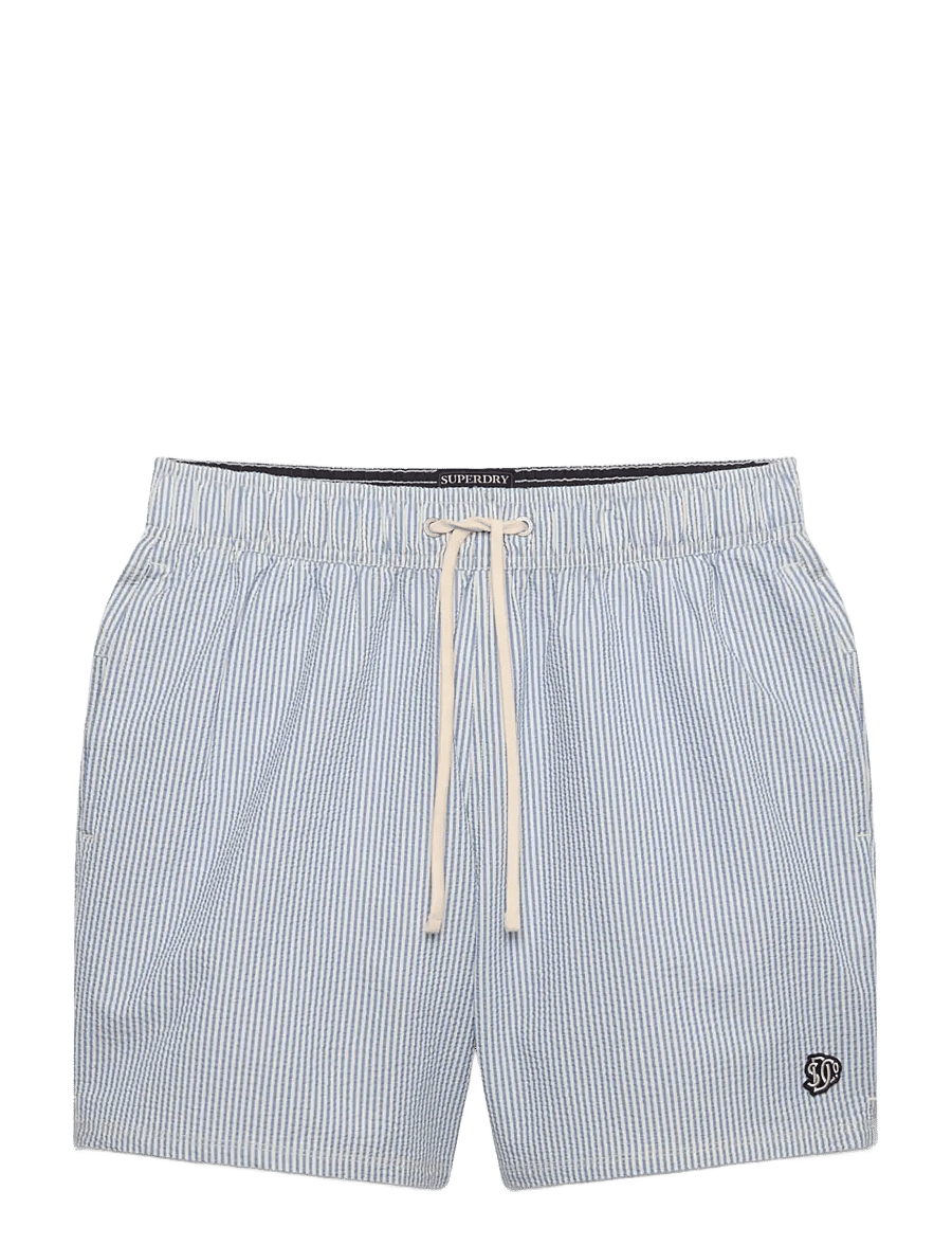 Superdry - SEER SUCKER 15 SWIM SHORT - swim shorts - rice white/endless sky stripe - 1