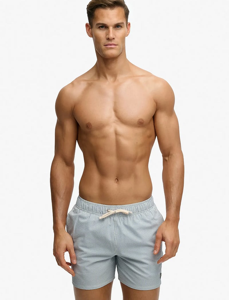 Superdry - SEER SUCKER 15 SWIM SHORT - badehose - rice white/endless sky stripe - 2