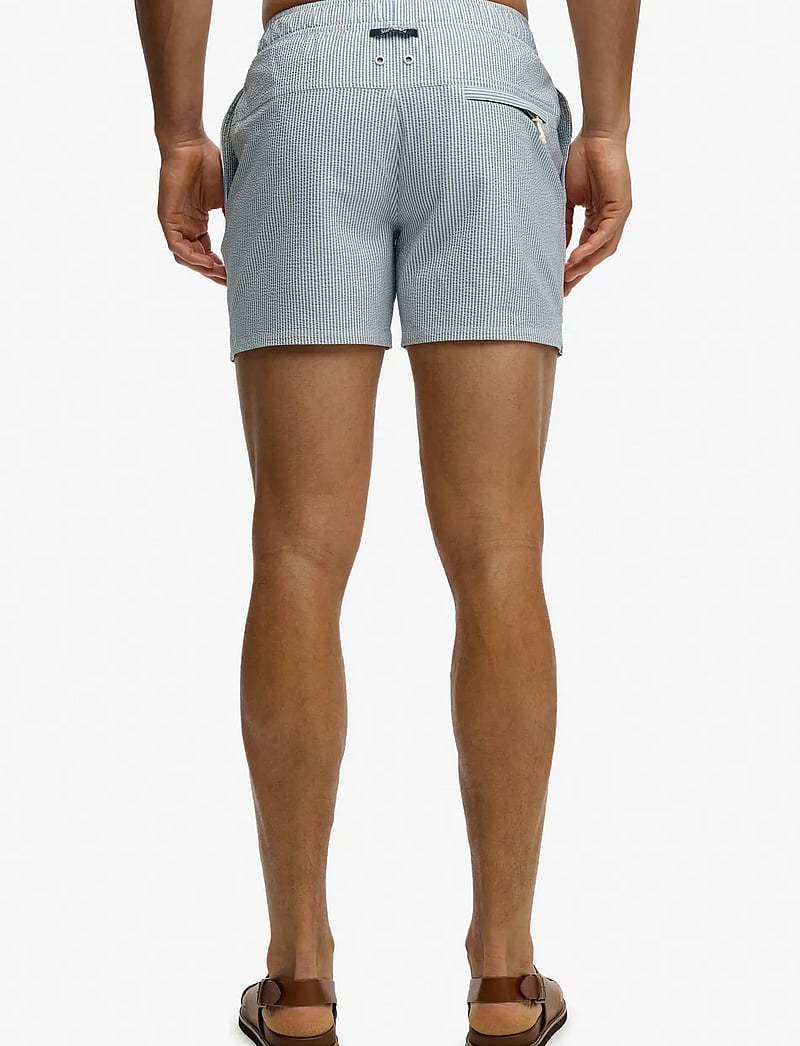 Superdry - SEER SUCKER 15 SWIM SHORT - badehose - rice white/endless sky stripe - 3