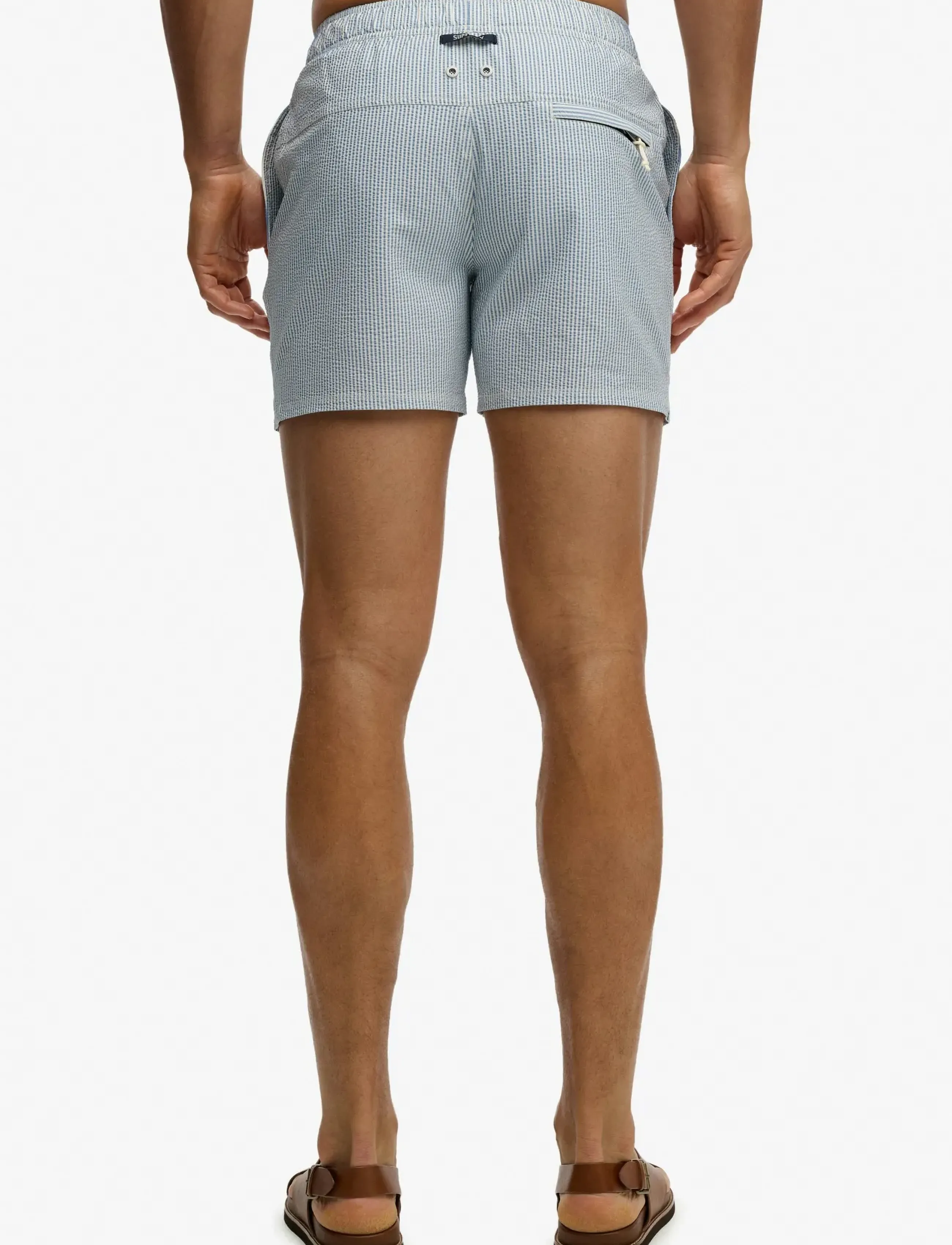 Superdry - SEER SUCKER 15 SWIM SHORT - badeshorts - rice white/endless sky stripe - 3