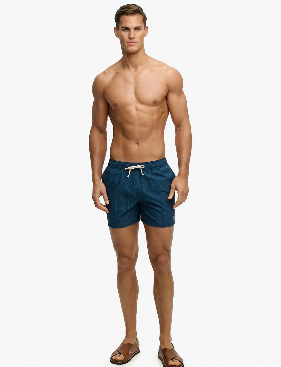 Superdry - SEER SUCKER 15 SWIM SHORT - badehose - atlantic nvy/blue bottle strpe - 4