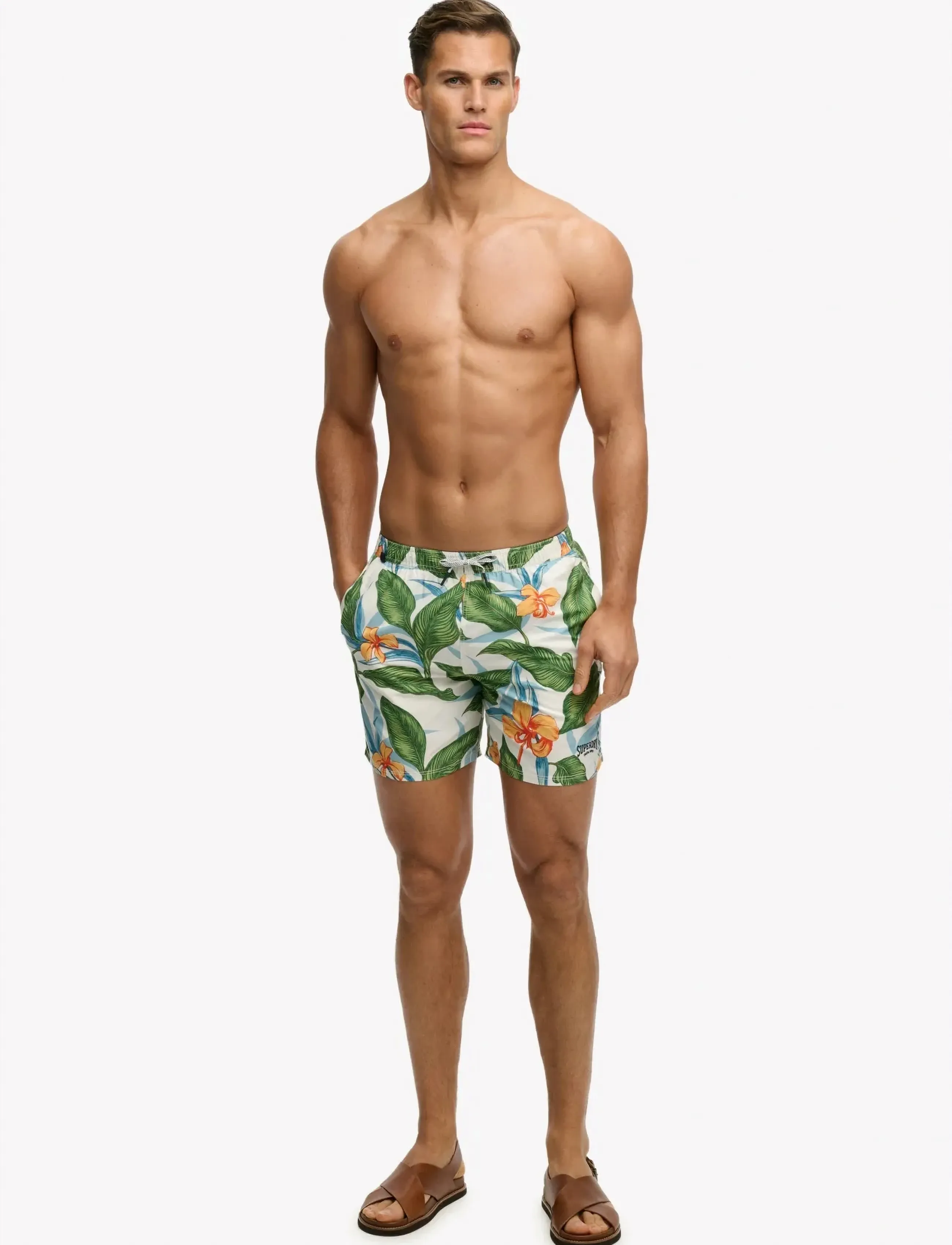 Superdry - HAWAIIAN PRINT 16 SWIM SHORT - badeshorts - evergreen hawaiian optic - 4
