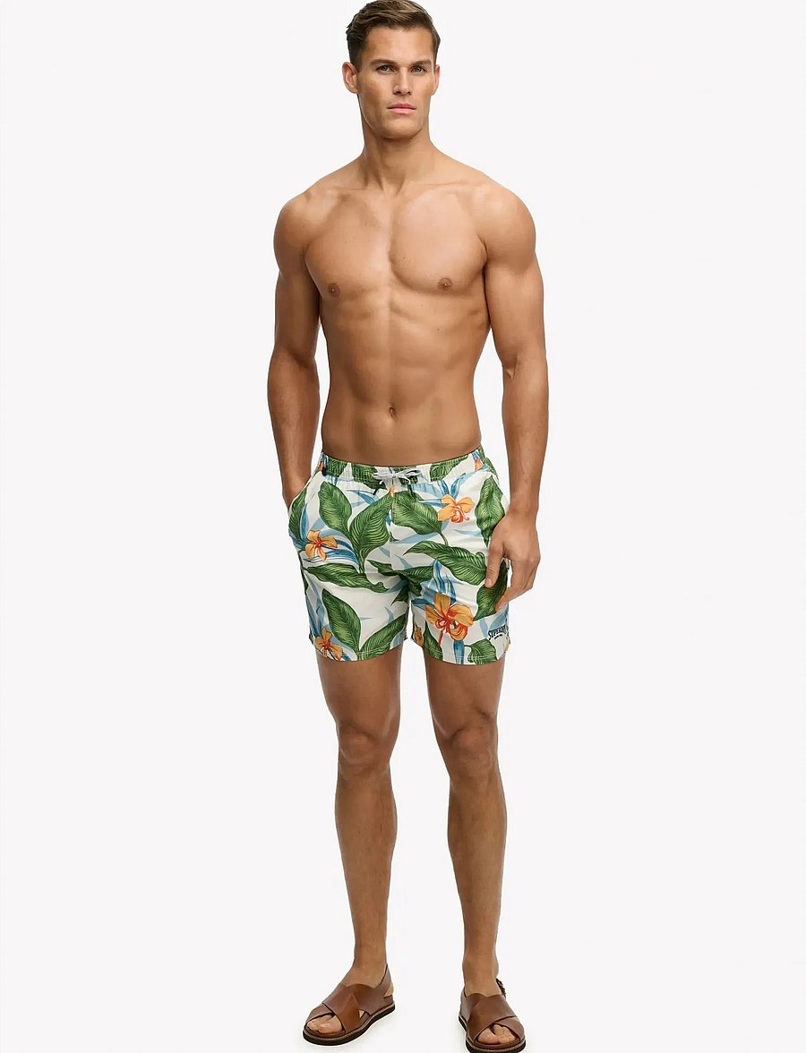 Superdry - HAWAIIAN PRINT 16 SWIM SHORT - badeshorts - evergreen hawaiian optic - 4