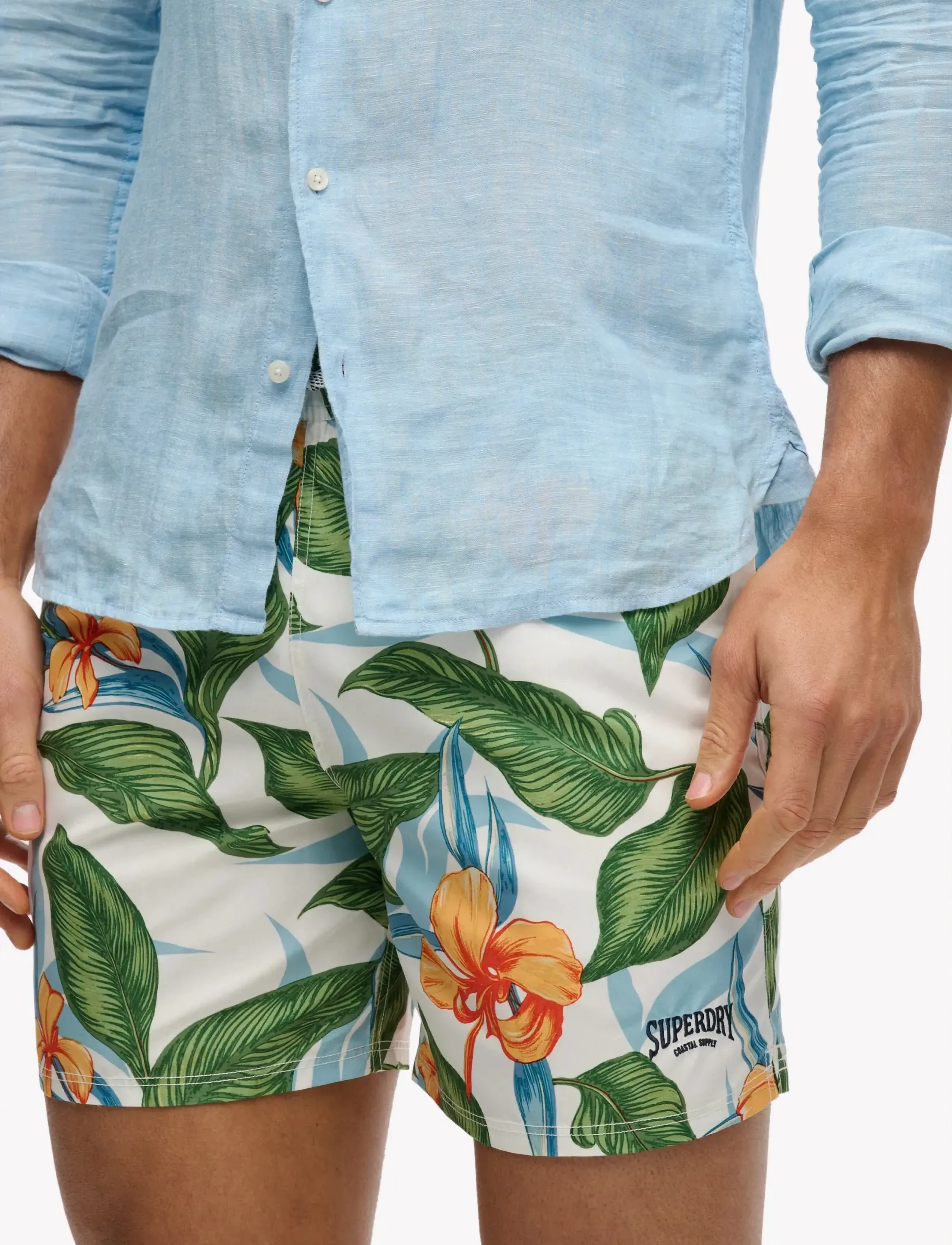 Superdry - HAWAIIAN PRINT 16 SWIM SHORT - badeshorts - evergreen hawaiian optic - 5