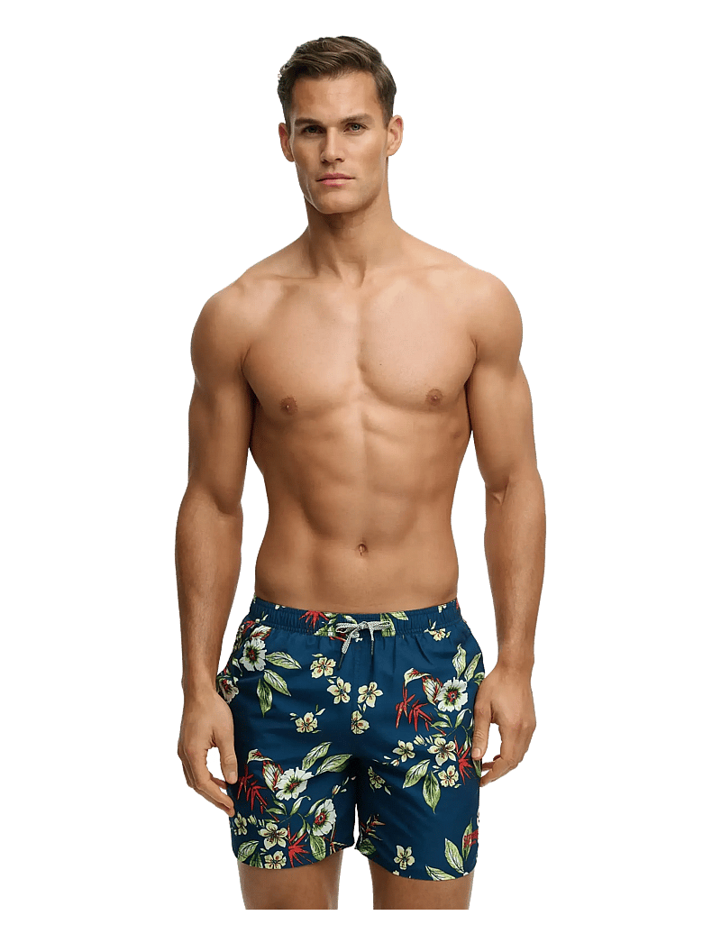 Superdry - HAWAIIAN PRINT 16 SWIM SHORT - badeshorts - cabana navy - 1