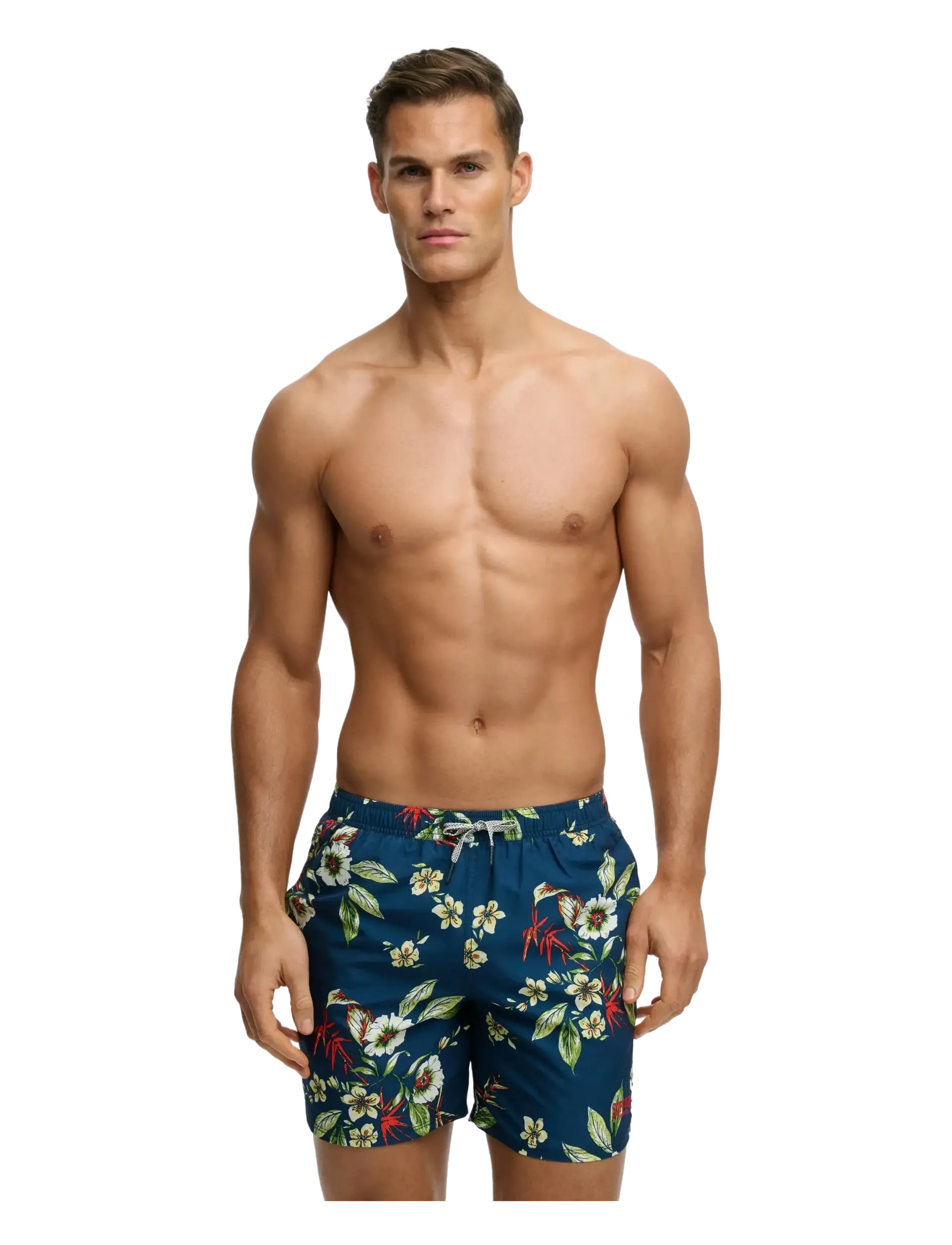 Superdry HAWAIIAN PRINT 16 SWIM SHORT - Badbyxor - CABANA NAVY / navy