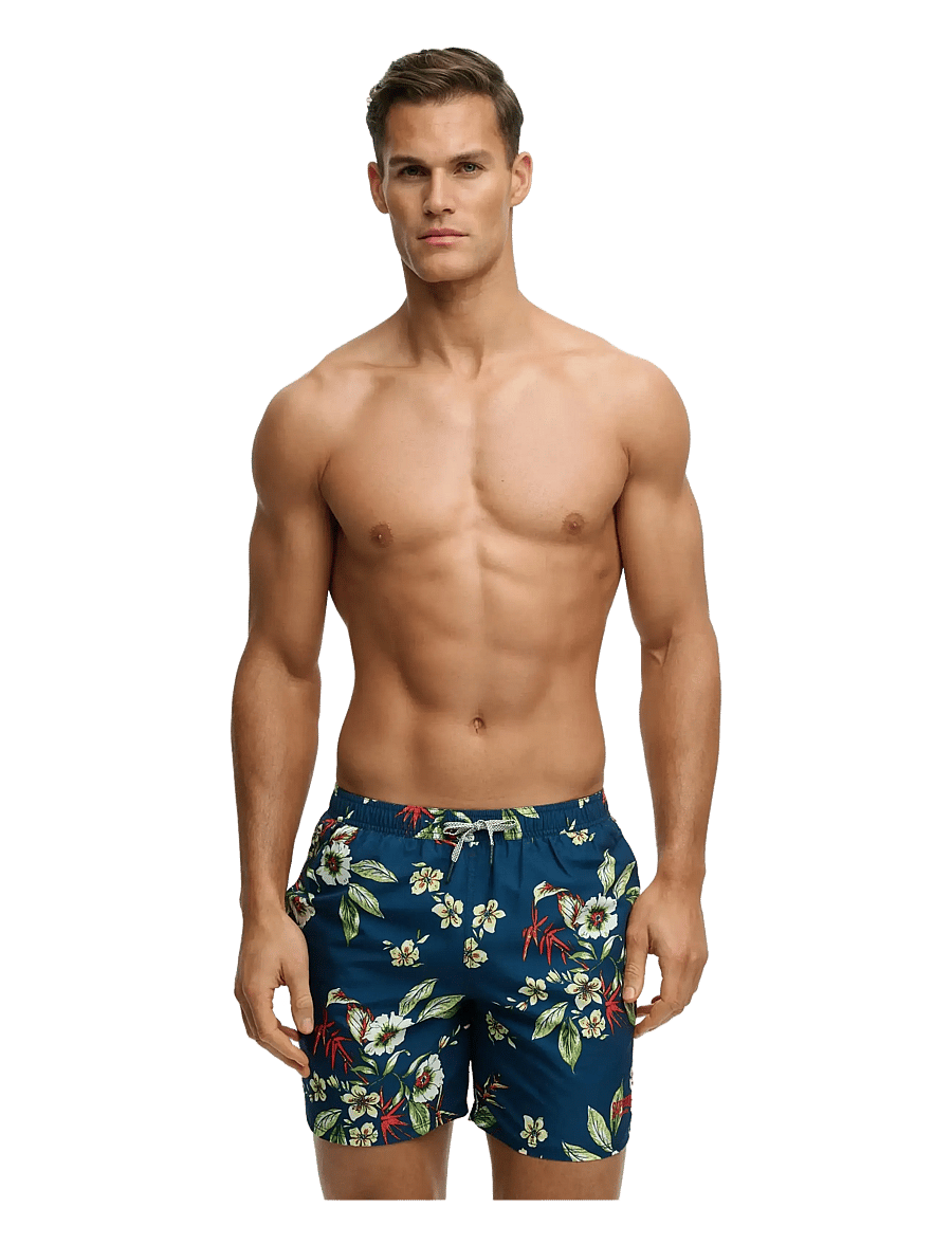 Superdry - HAWAIIAN PRINT 16 SWIM SHORT - swim shorts - cabana navy - 1