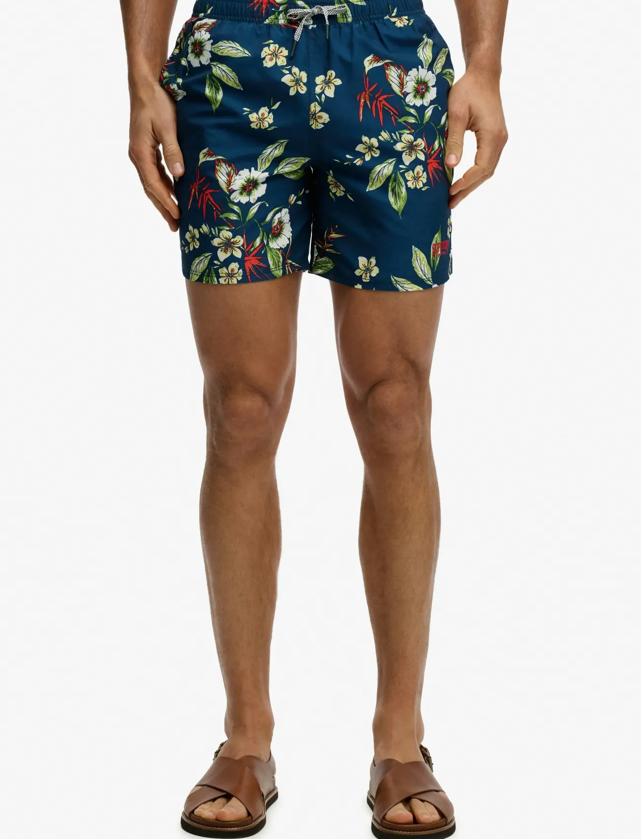 Superdry Hawaiian Print 16 Swim Short, S, Navy, Badetøj > Shorts, Herre