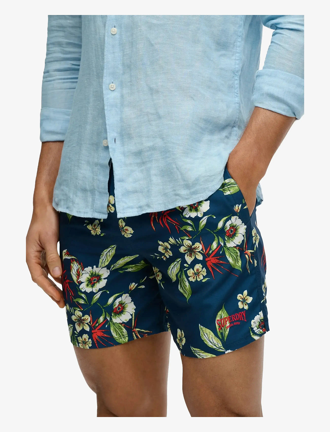 Superdry - HAWAIIAN PRINT 16 SWIM SHORT - badeshorts - cabana navy - 3
