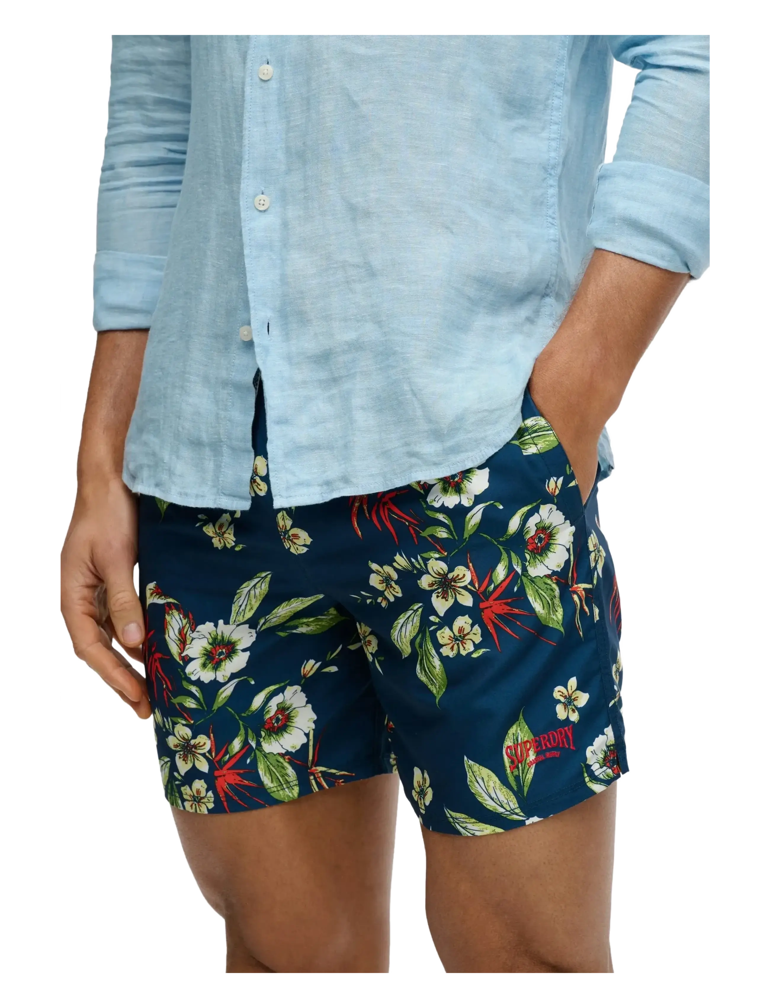 Superdry - HAWAIIAN PRINT 16 SWIM SHORT - swim shorts - cabana navy - 3