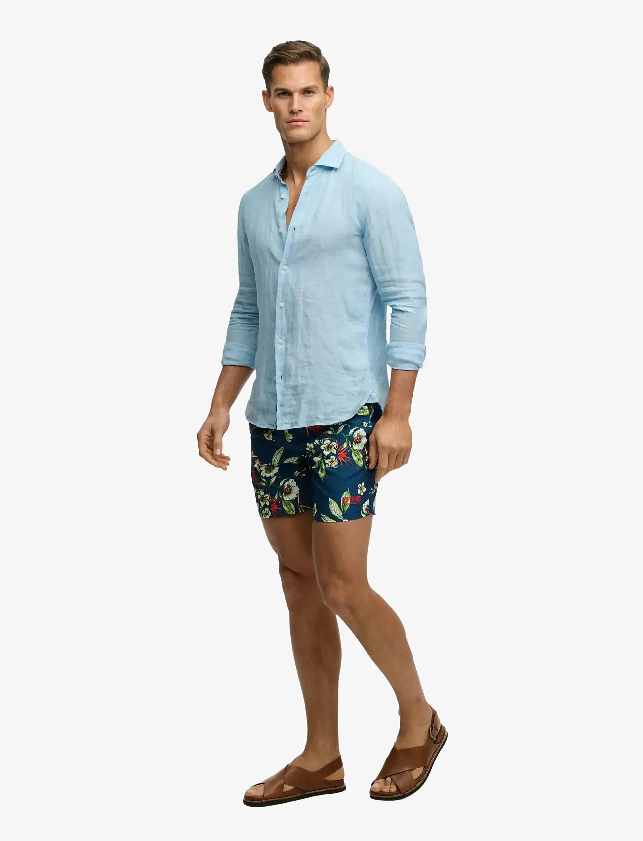 Superdry - HAWAIIAN PRINT 16 SWIM SHORT - badeshorts - cabana navy - 4