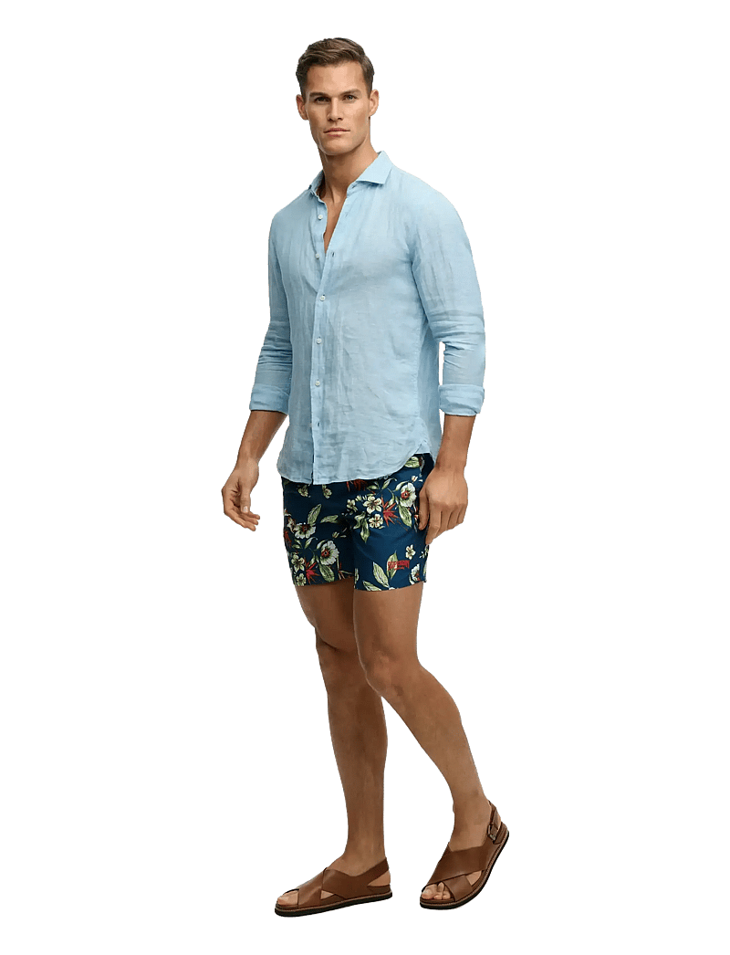 Superdry - HAWAIIAN PRINT 16 SWIM SHORT - badeshorts - cabana navy - 4
