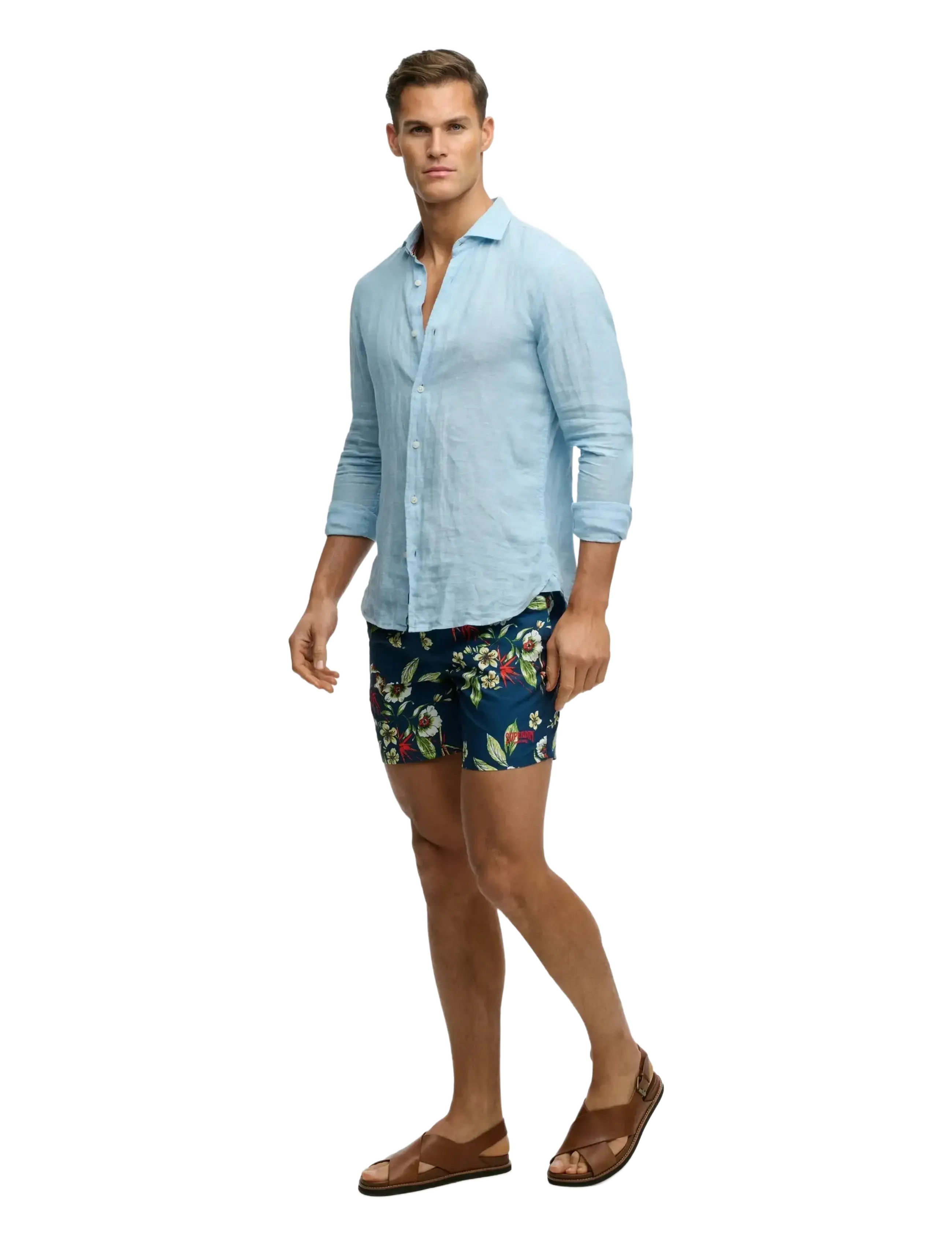 Superdry - HAWAIIAN PRINT 16 SWIM SHORT - swim shorts - cabana navy - 4