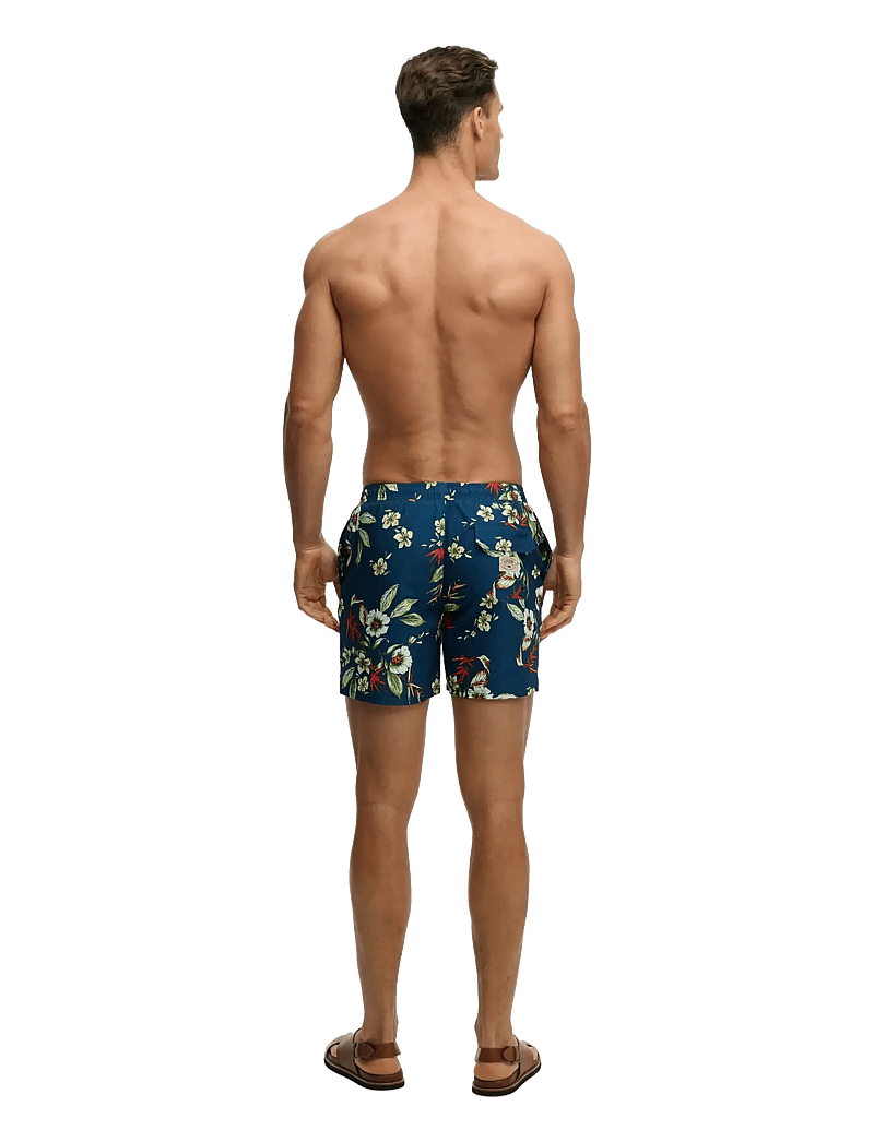 Superdry - HAWAIIAN PRINT 16 SWIM SHORT - badeshorts - cabana navy - 5