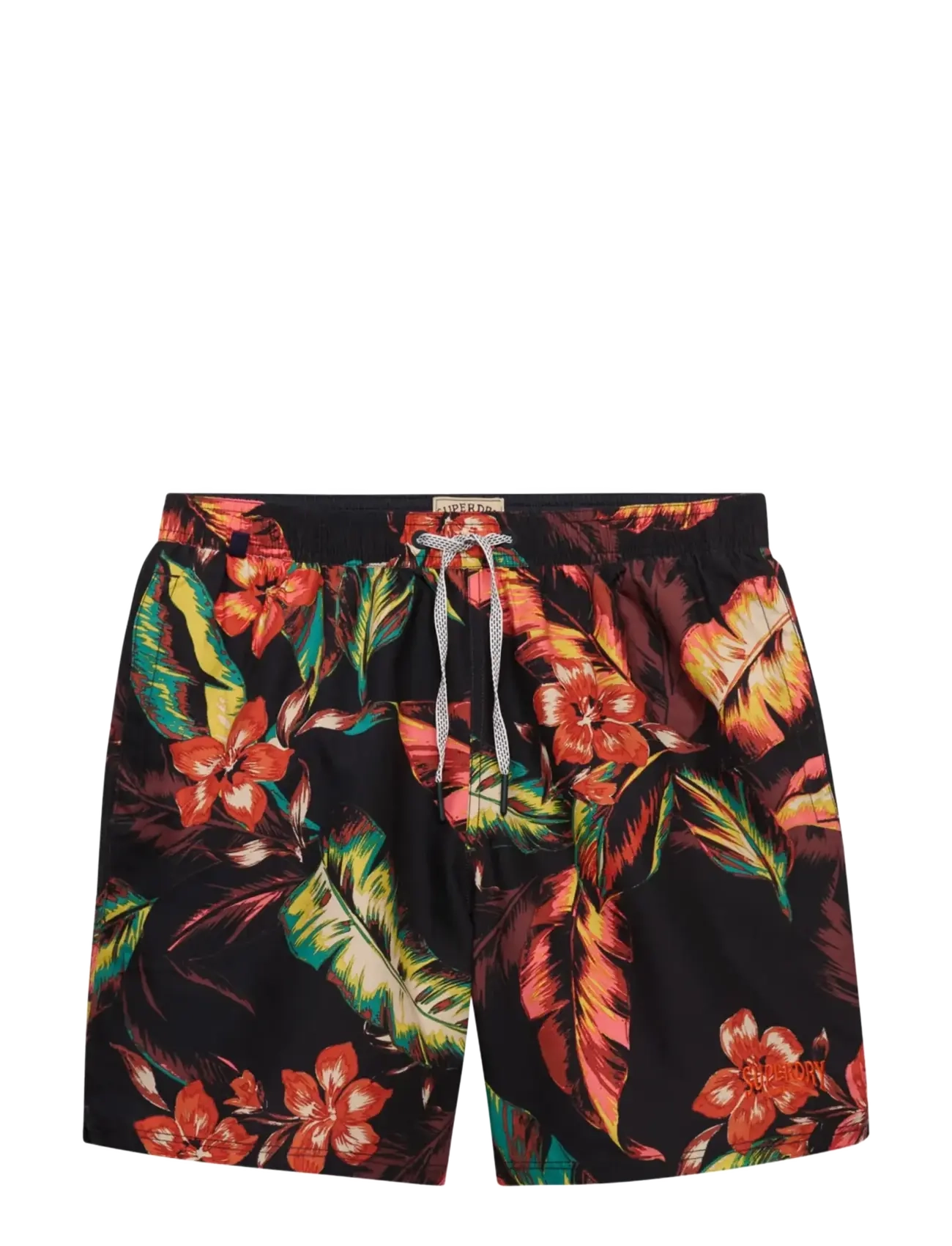 Superdry HAWAIIAN PRINT 16 SWIM SHORT - Drabužiai - CUBAN NIGHTS BLACK / black