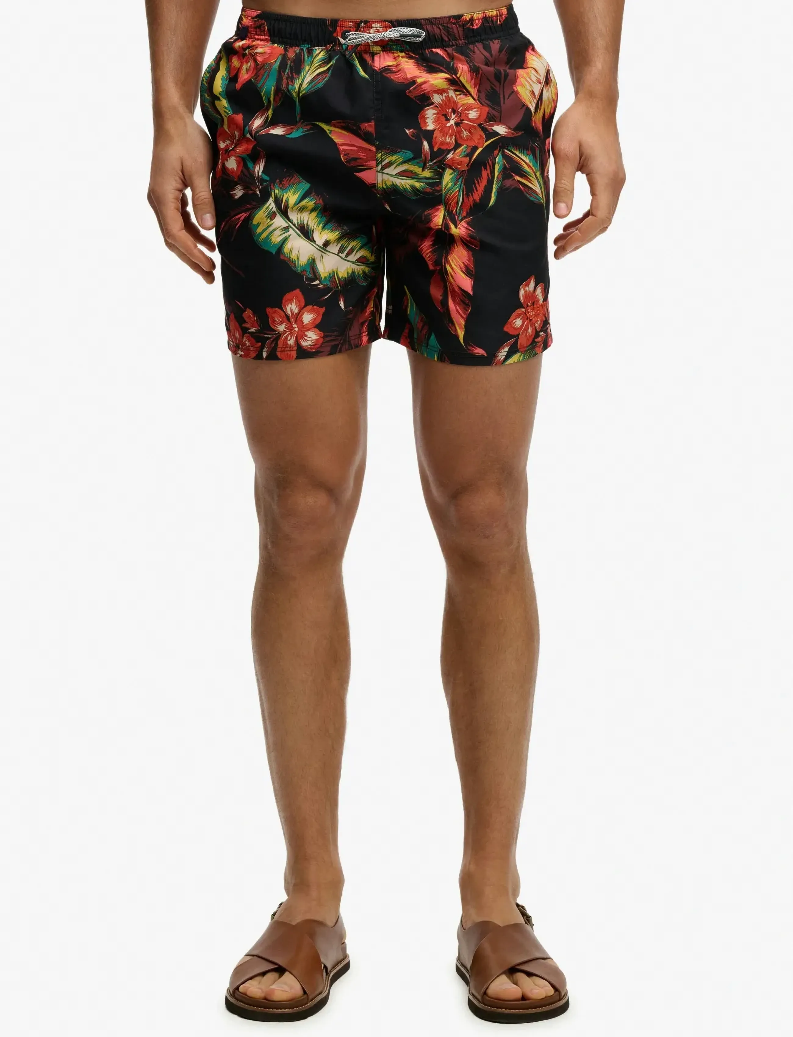 Superdry Hawaiian Print 16 Swim Short, M, Black, Badetøj > Shorts, Herre
